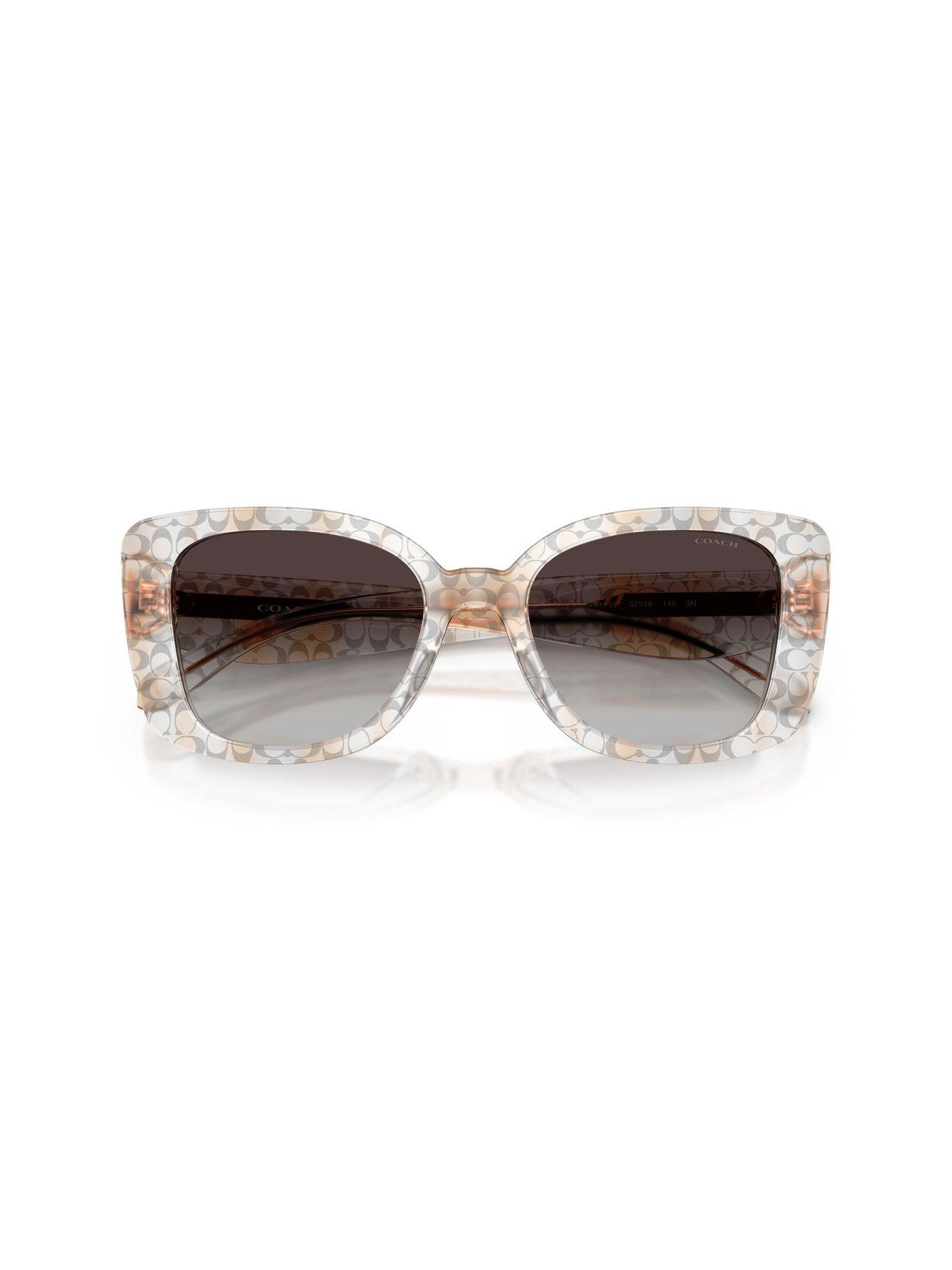 Image 4 of 5 of COACH Transparent Thick Frame Cat Eye Sunglasses With Coach Imprint