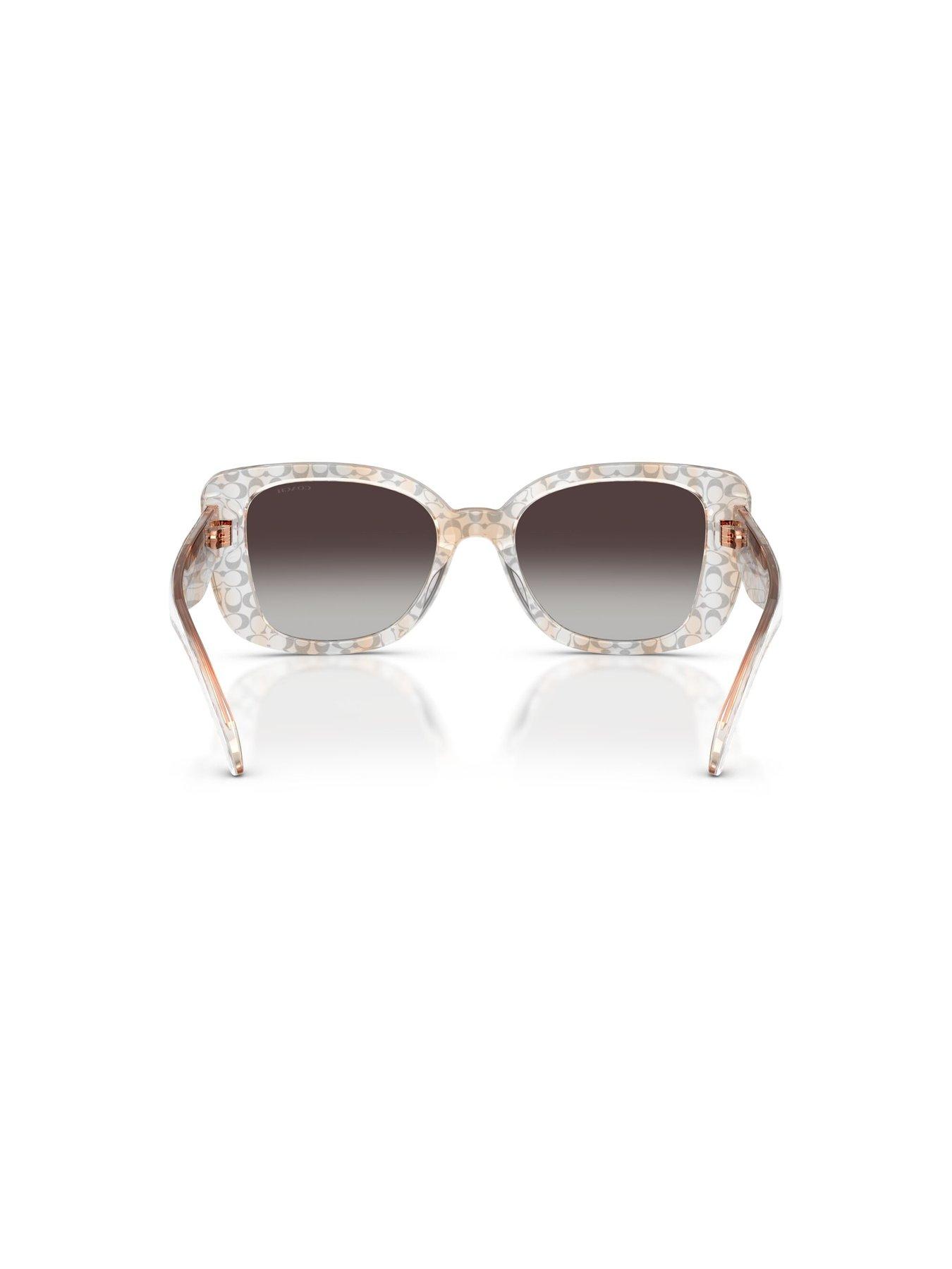Image 5 of 5 of COACH Transparent Thick Frame Cat Eye Sunglasses With Coach Imprint