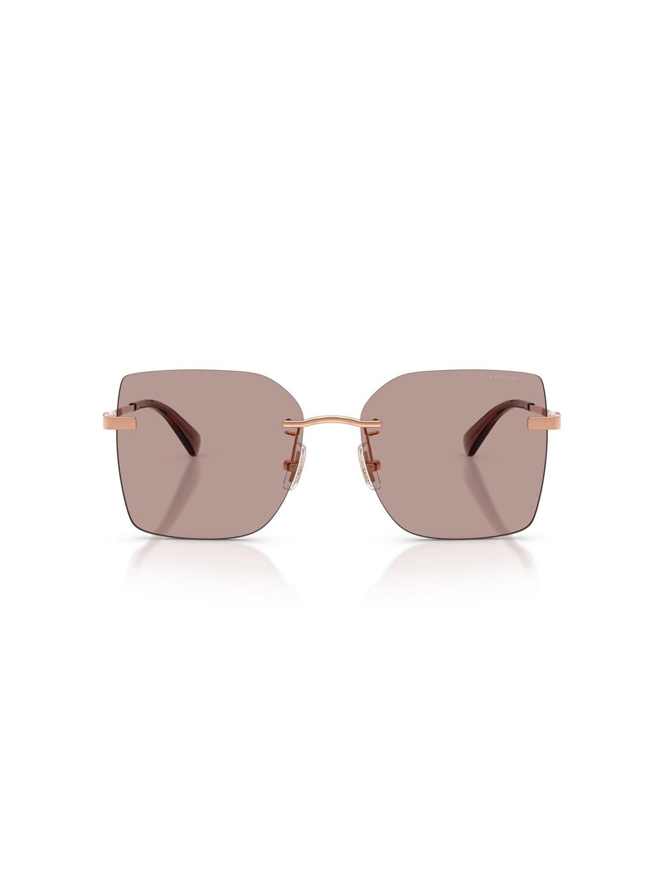 Image 3 of 5 of COACH Oversized Square Sunglasses- Rose Gold