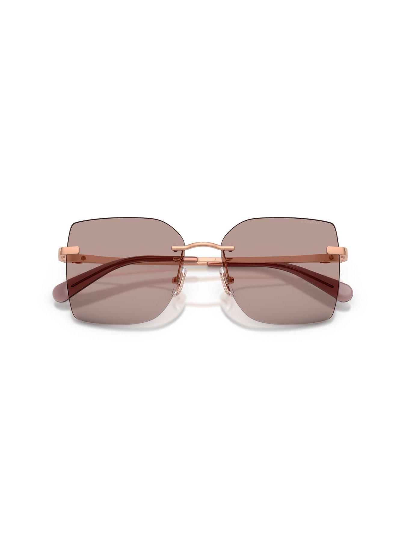 Image 4 of 5 of COACH Oversized Square Sunglasses- Rose Gold