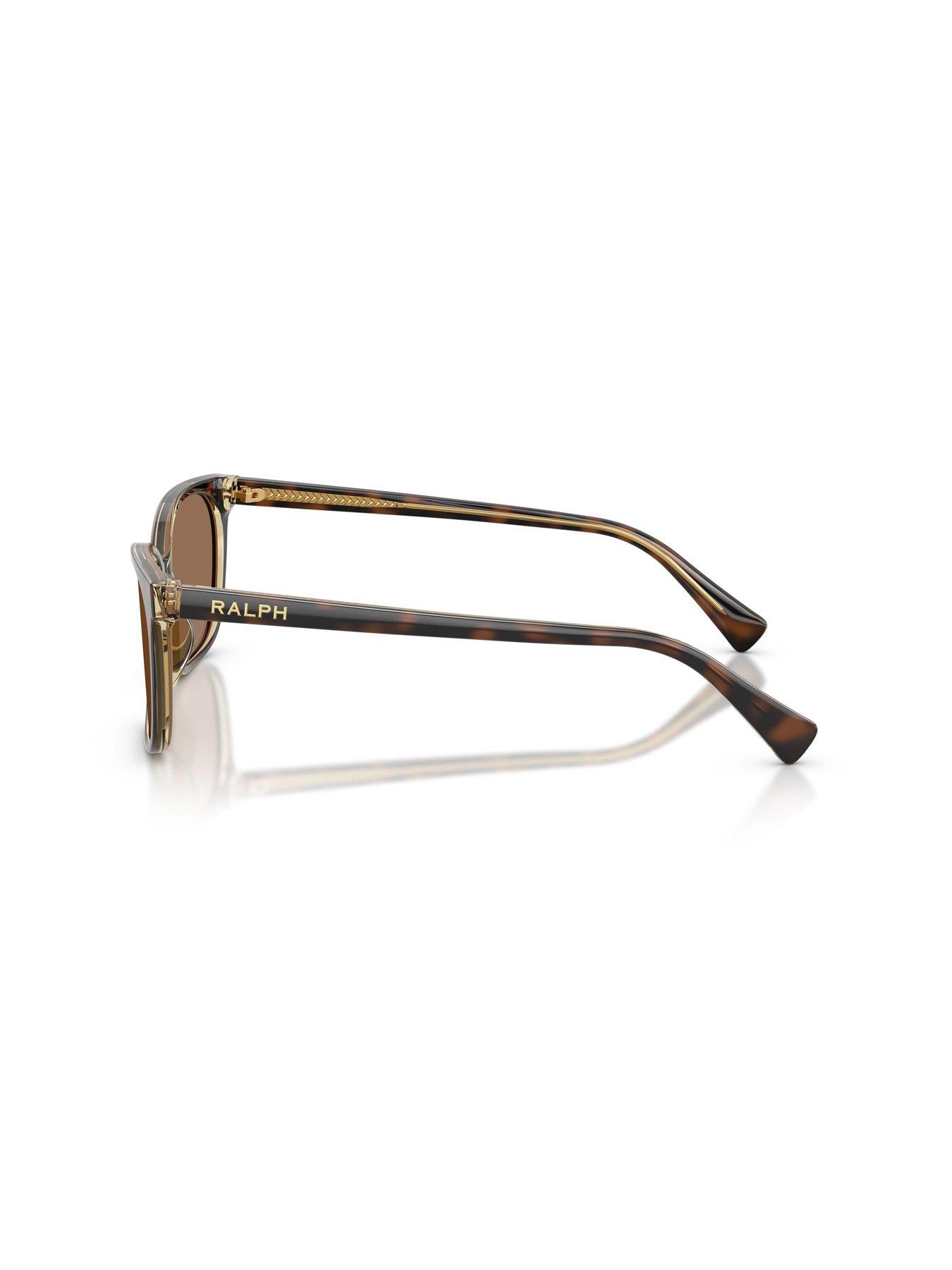 Image 3 of 5 of Ralph Sqaure Thin Frame Sunglasses- Brown- 0ra5349u