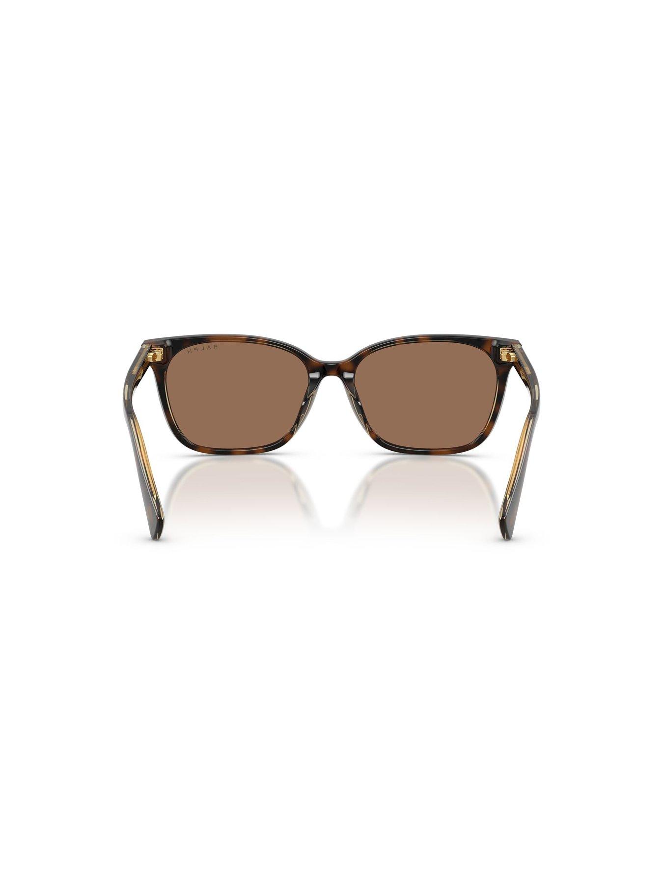 Image 5 of 5 of Ralph Sqaure Thin Frame Sunglasses- Brown- 0ra5349u