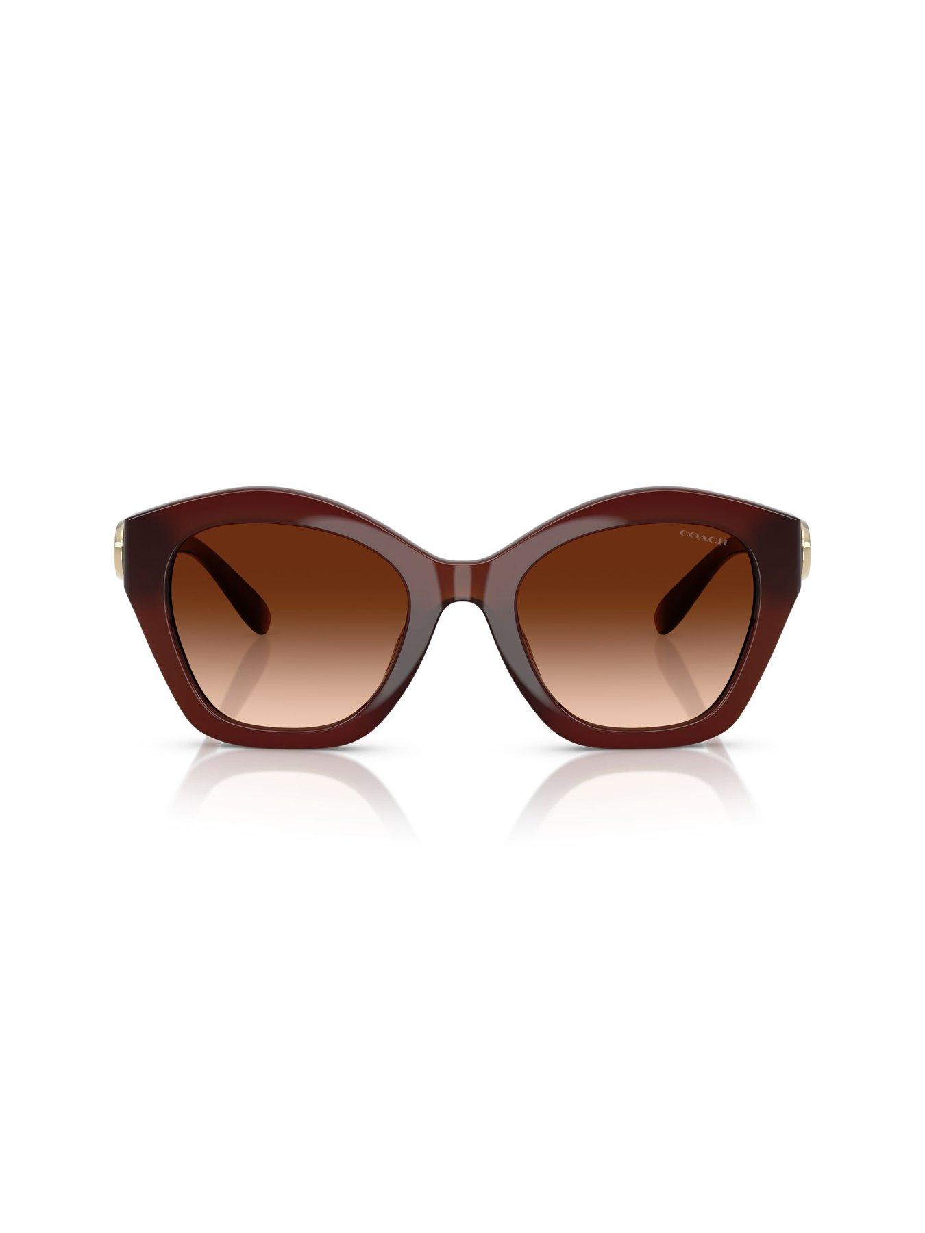 Image 3 of 5 of COACH Thick Round Square Frame Sunglasses - 0Hc8421U - Brown