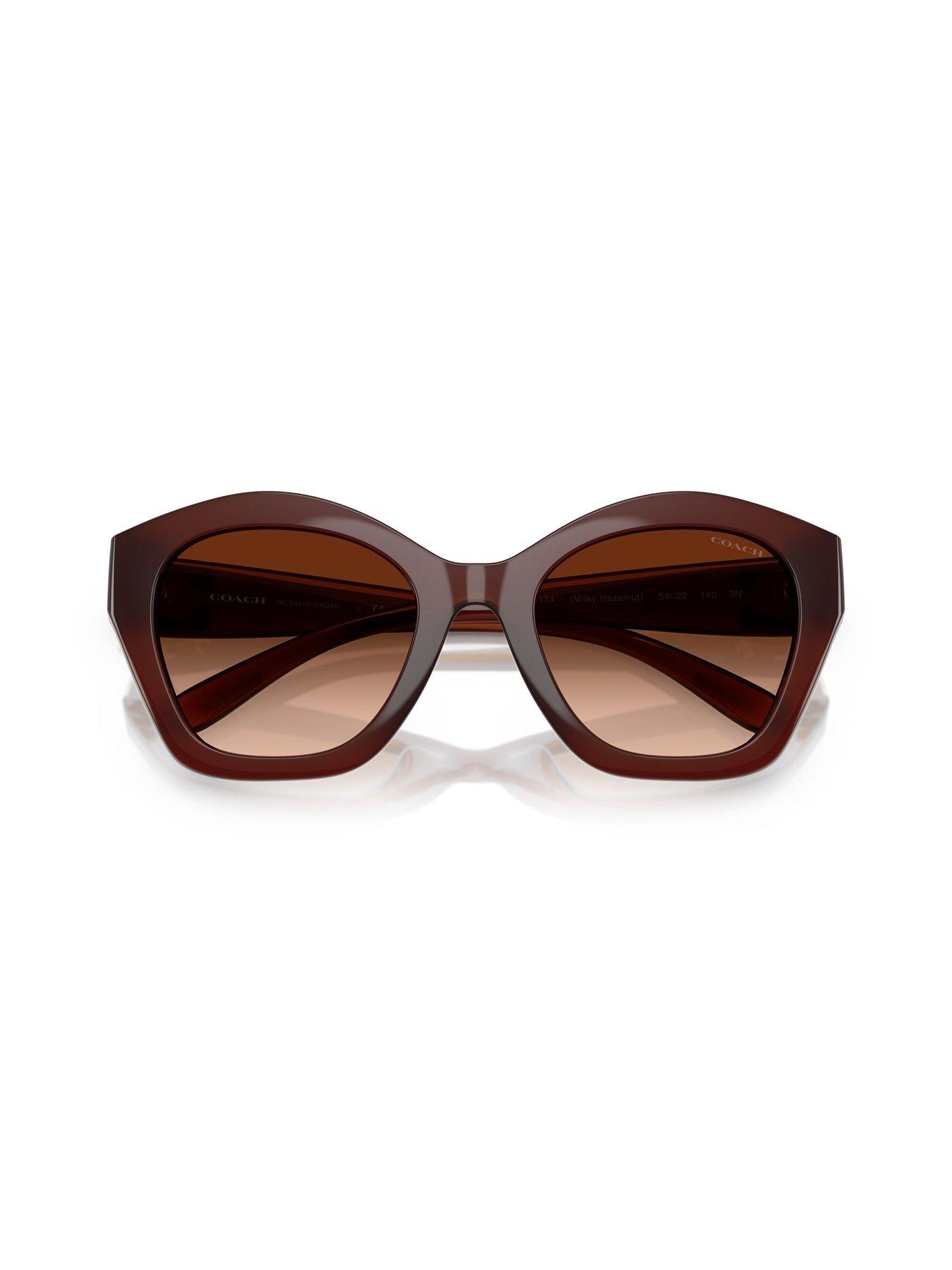 Image 4 of 5 of COACH Thick Round Square Frame Sunglasses - 0Hc8421U - Brown