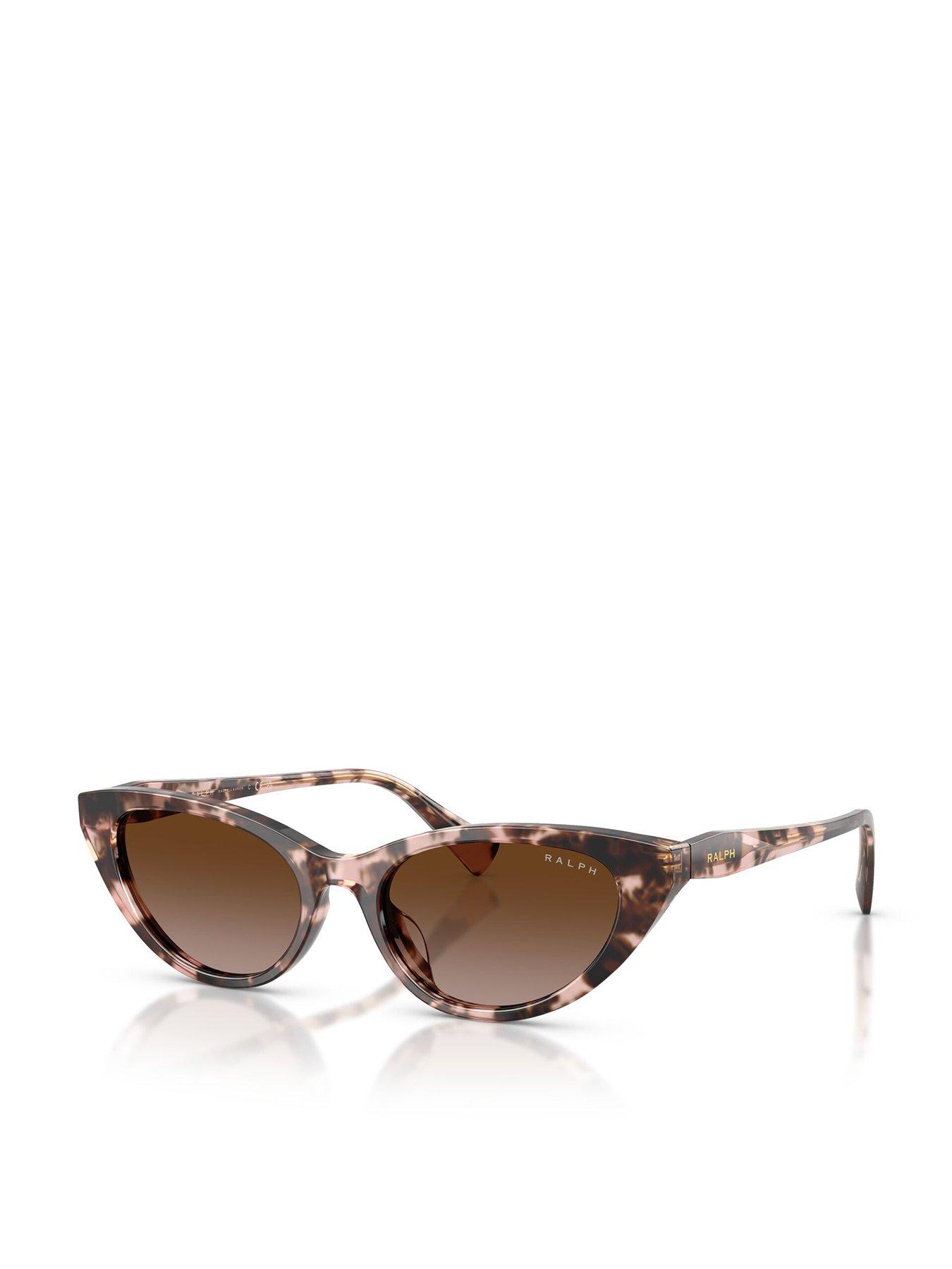Image 1 of 5 of Ralph Thin Cat Eye Frame Sunglasses- Havana- 0ra5352u