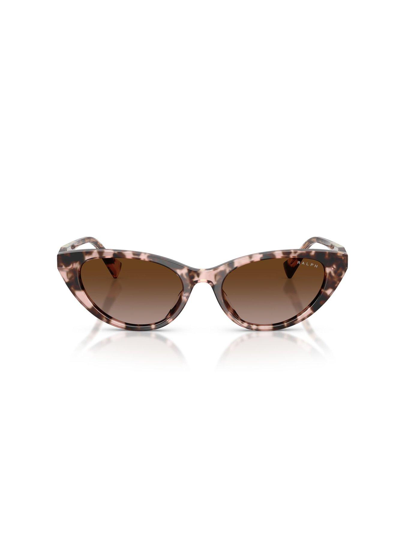 Image 2 of 5 of Ralph Thin Cat Eye Frame Sunglasses- Havana- 0ra5352u