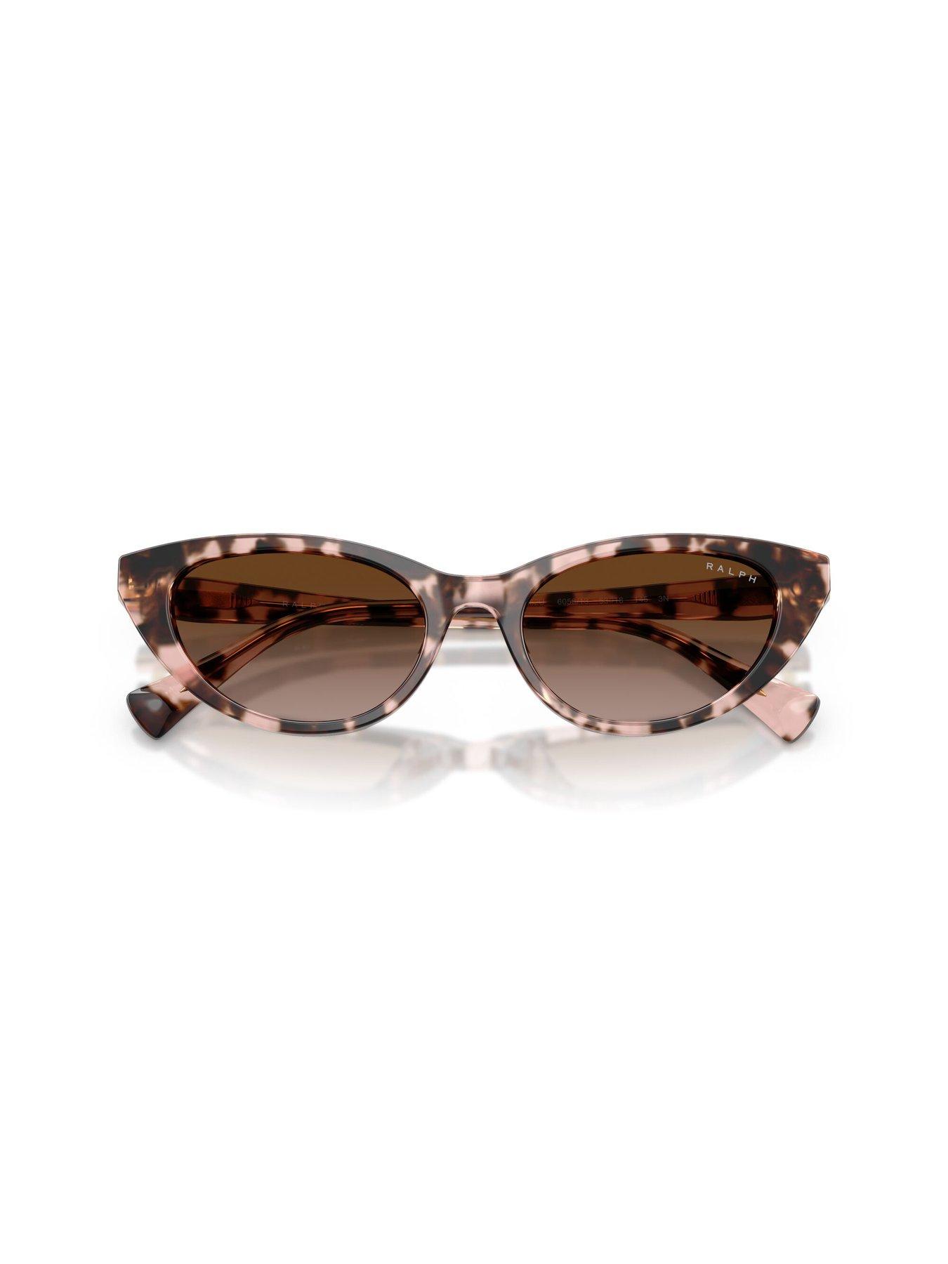 Image 4 of 5 of Ralph Thin Cat Eye Frame Sunglasses- Havana- 0ra5352u