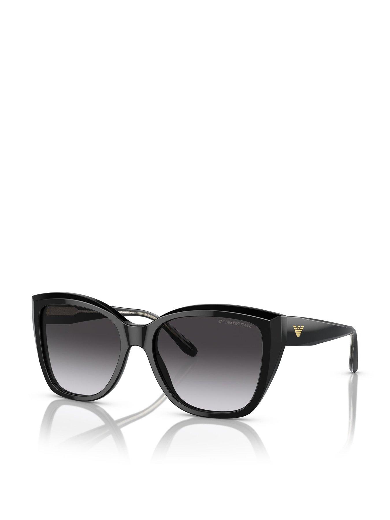 Image 1 of 5 of Emporio Armani Classic Square Sunglasses - Black