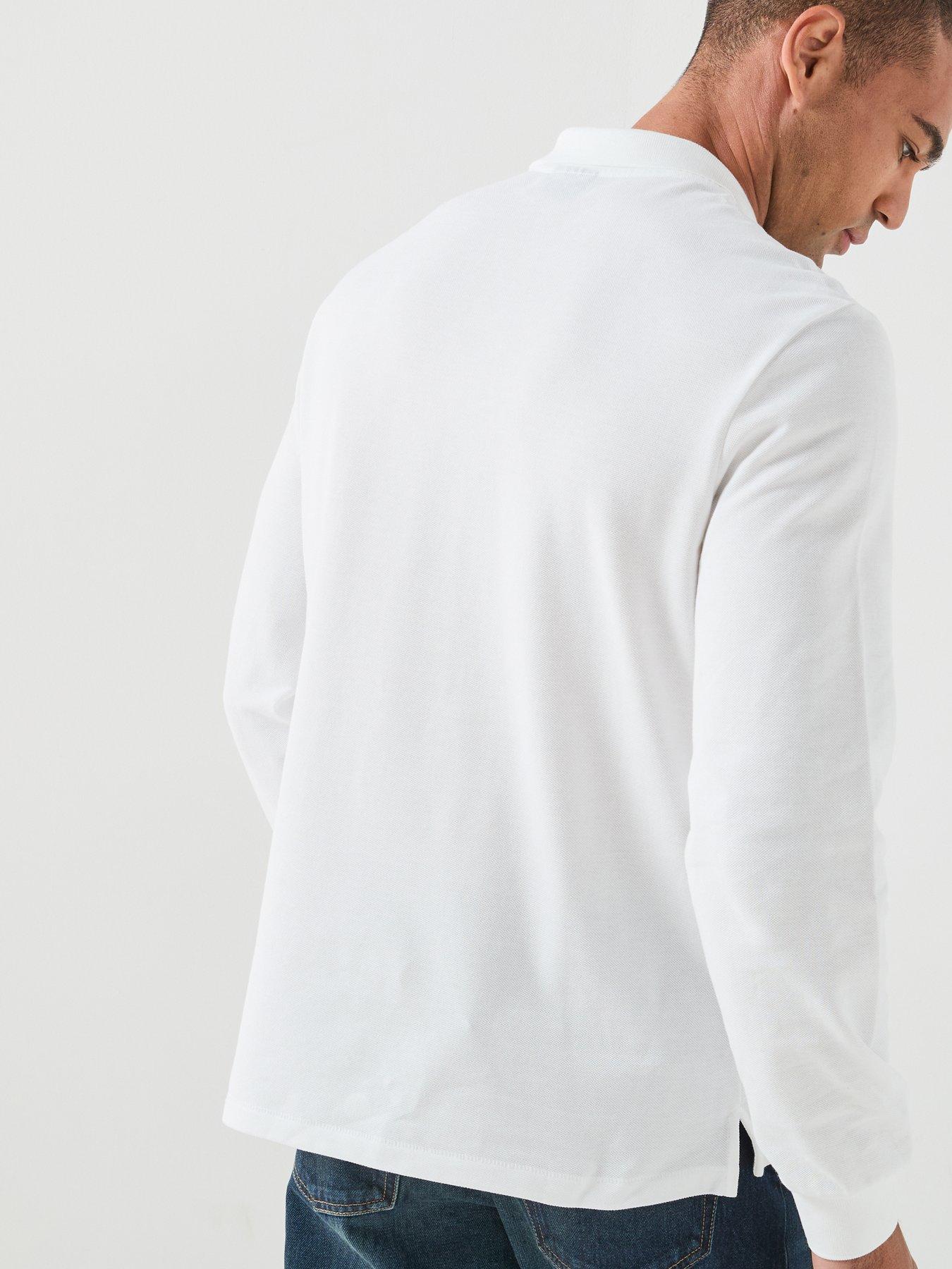 Image 6 of 6 of PS PAUL SMITH Regular Fit Long Sleeve Zebra Polo Shirt - White