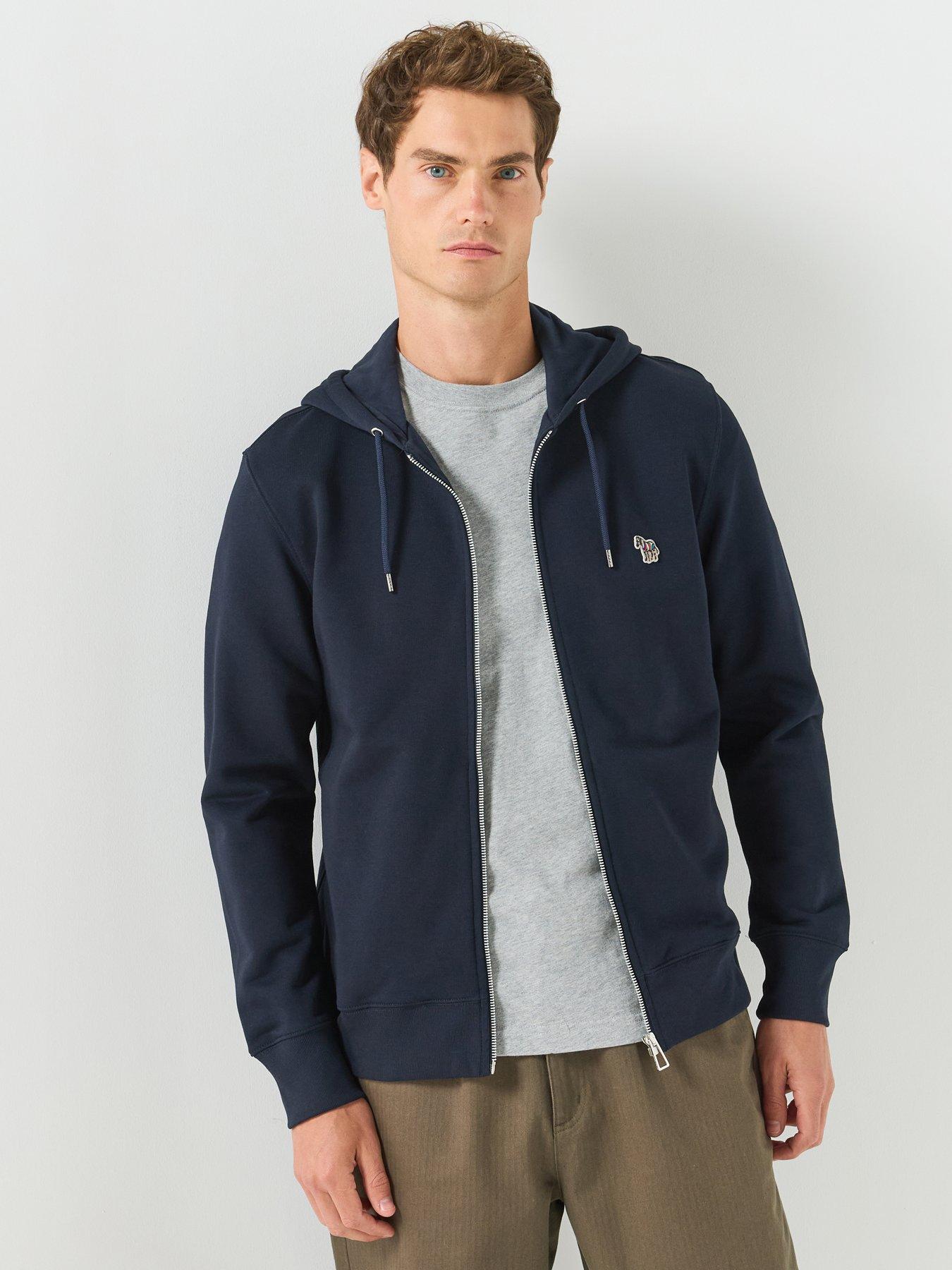 Image 1 of 6 of PS PAUL SMITH Regular Fit Zebra Zip Hoodie - Blue