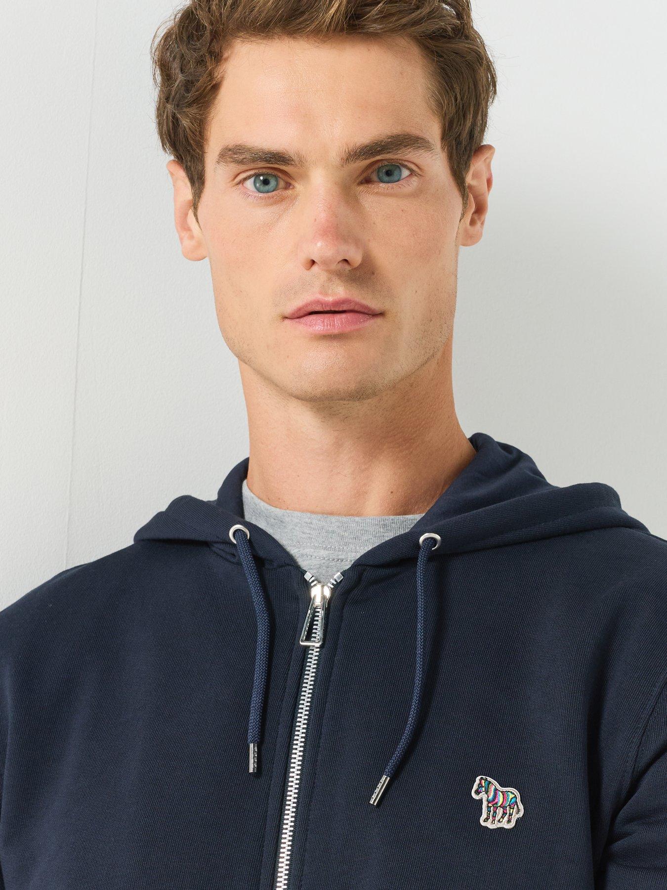 Image 4 of 6 of PS PAUL SMITH Regular Fit Zebra Zip Hoodie - Blue