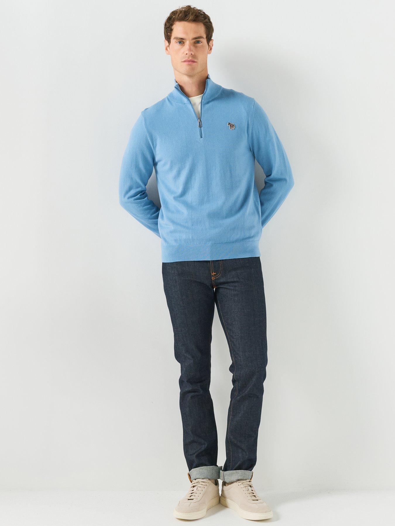 Image 3 of 6 of PS PAUL SMITH Zebra Zip Knitted Jumper - Blue