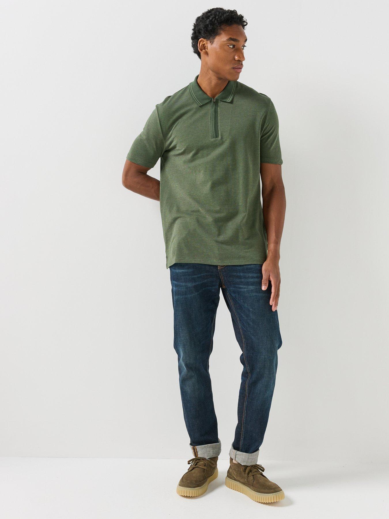 Image 3 of 6 of PS PAUL SMITH PS PAUL SMITH Regular Fit Zip Neck Polo Shirt - Green