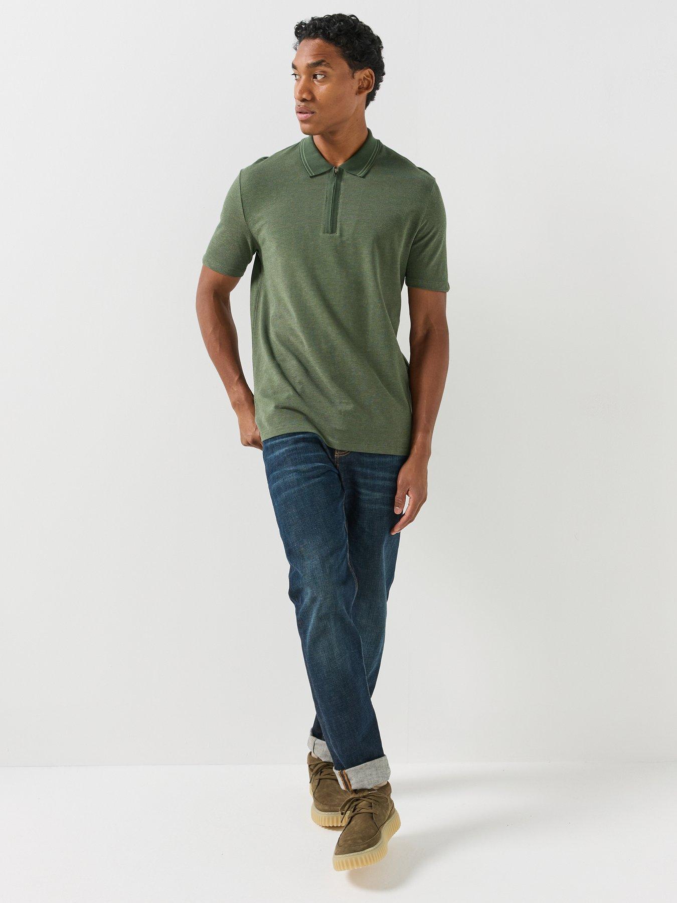 Image 6 of 6 of PS PAUL SMITH PS PAUL SMITH Regular Fit Zip Neck Polo Shirt - Green