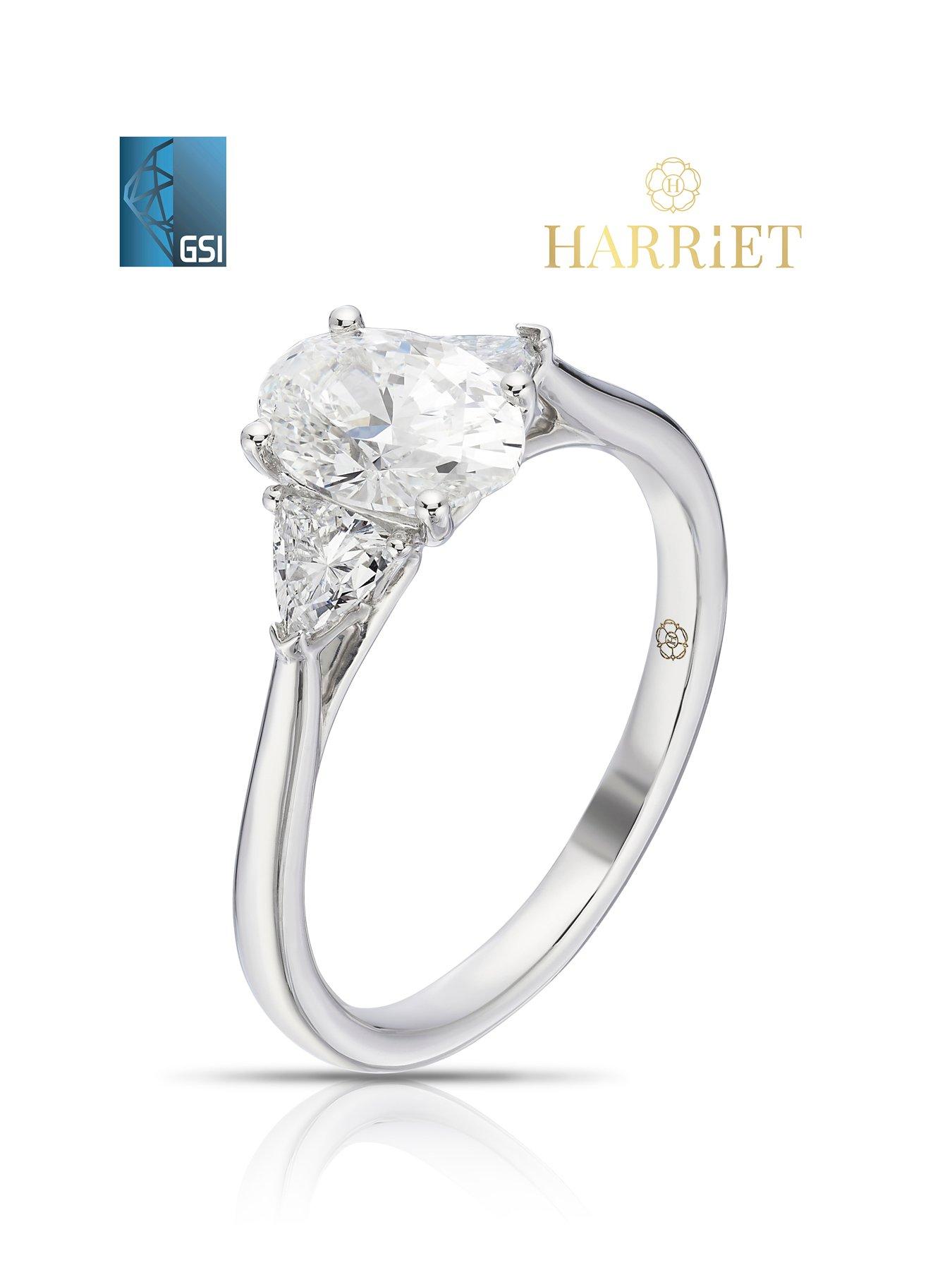Image 2 of 6 of Harriet Platinum Oval Trilogy 1.25ct Lab Grown Diamond Ring