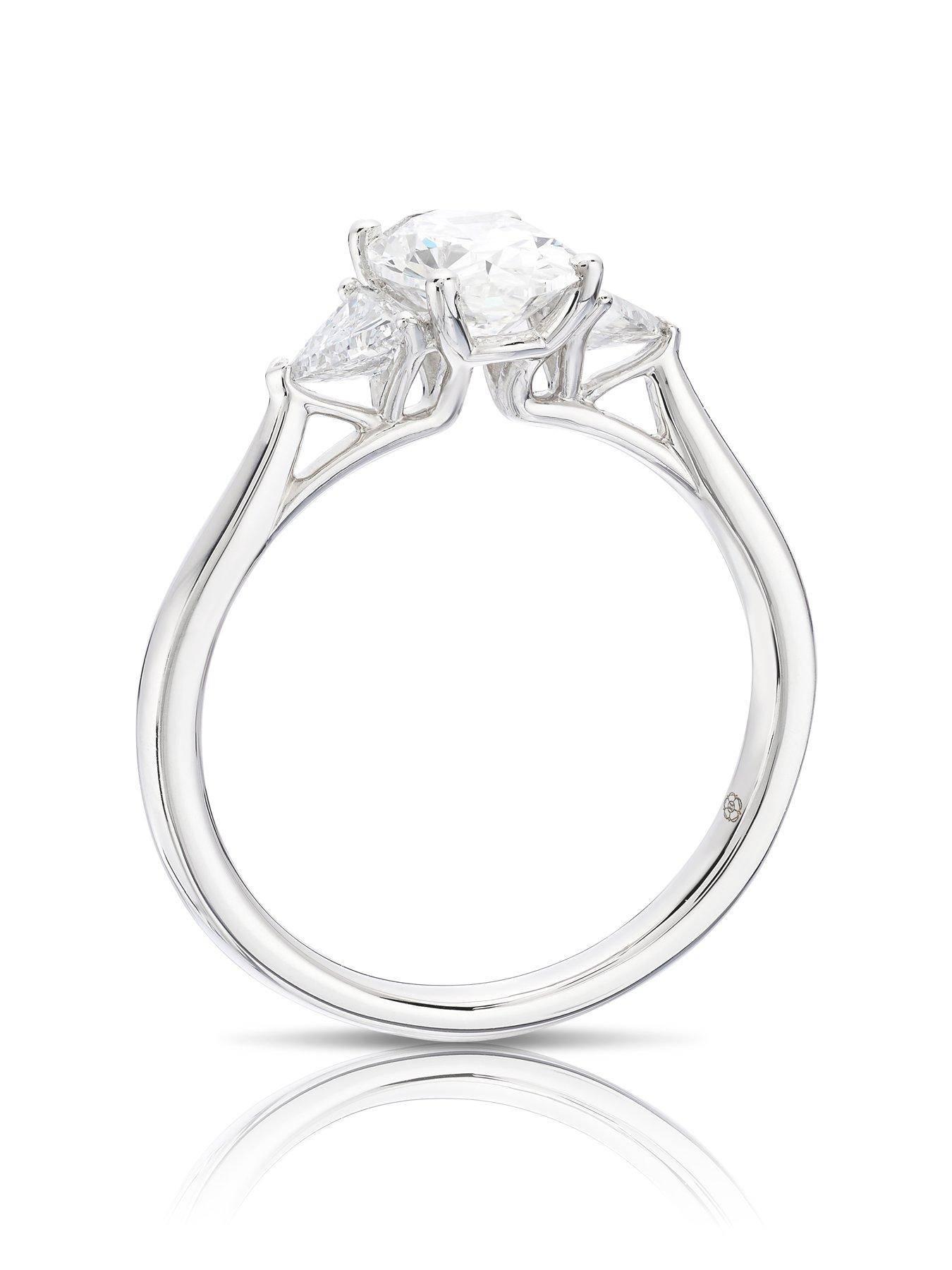 Image 3 of 6 of Harriet Platinum Oval Trilogy 1.25ct Lab Grown Diamond Ring
