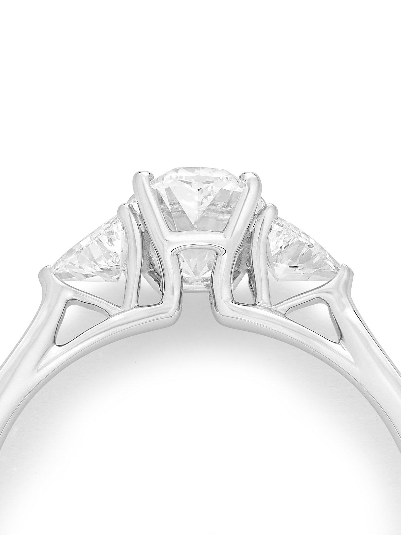 Image 4 of 6 of Harriet Platinum Oval Trilogy 1.25ct Lab Grown Diamond Ring