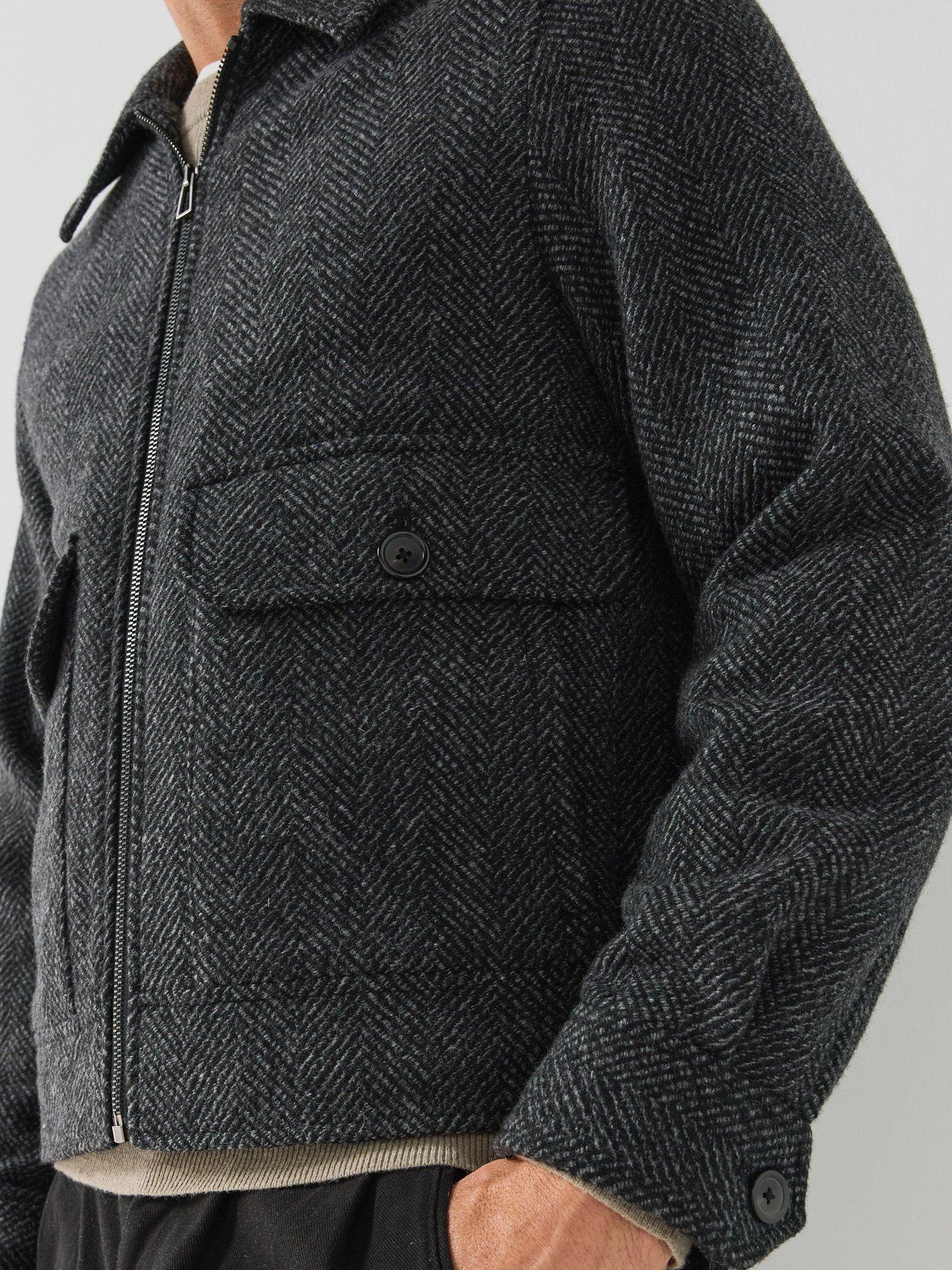 Image 6 of 6 of PS PAUL SMITH Mens Wool-Rich Zip Through Harrington Jacket - Black