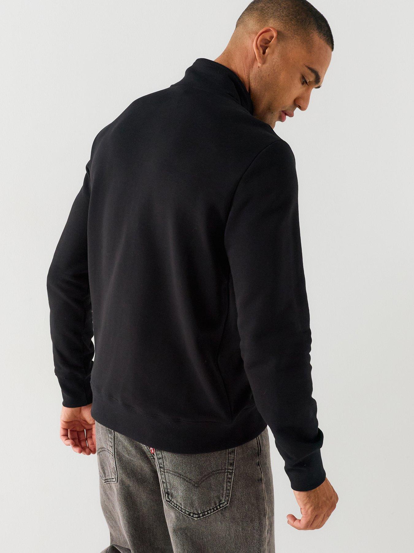 Image 2 of 4 of PS PAUL SMITH Long Sleeve Regular Fit Half Zip Zebra Sweat Shirt - Black
