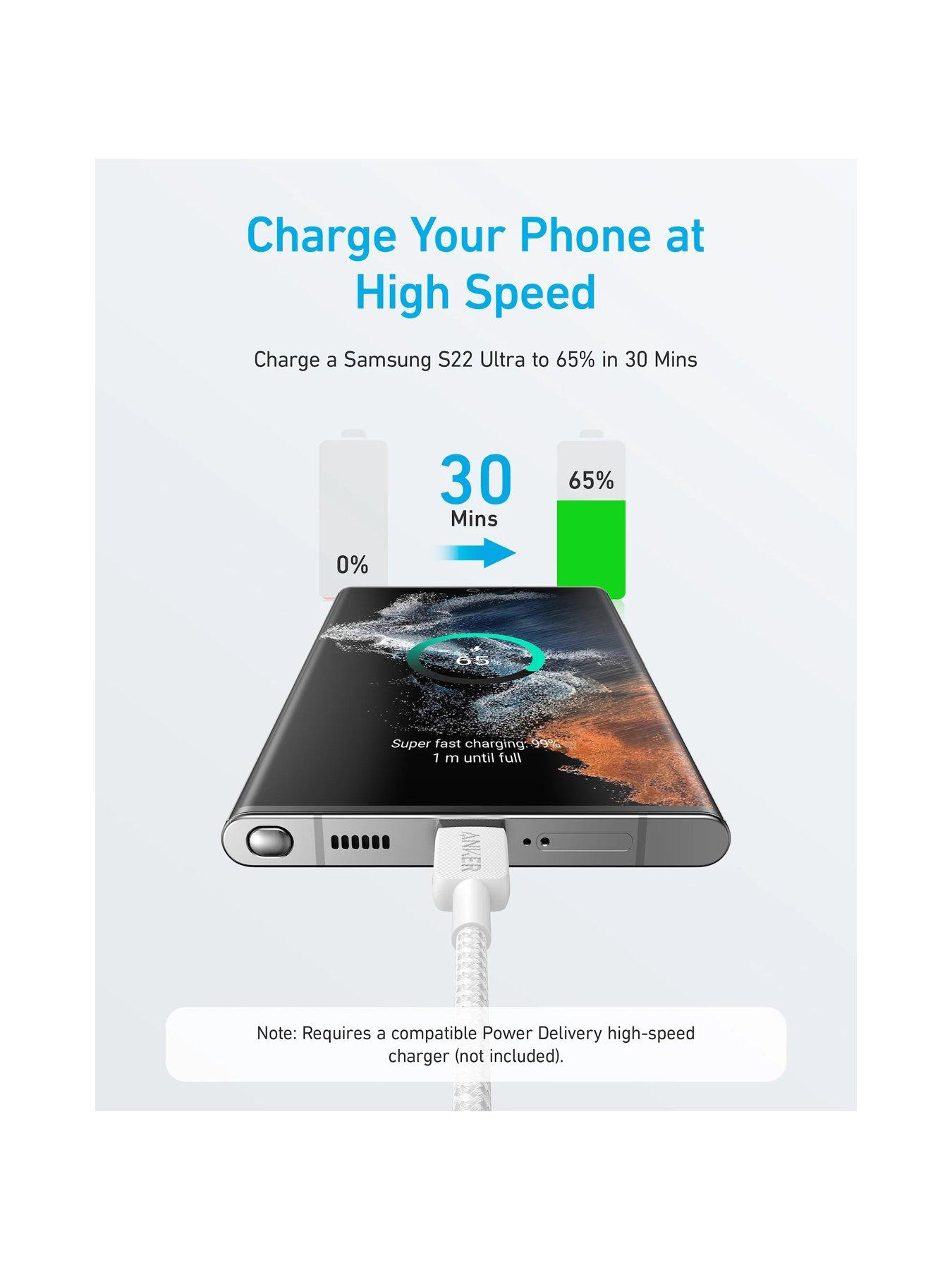 Image 3 of 5 of Anker USB-C to Lightning Braided Charging Cable 1.8M, White