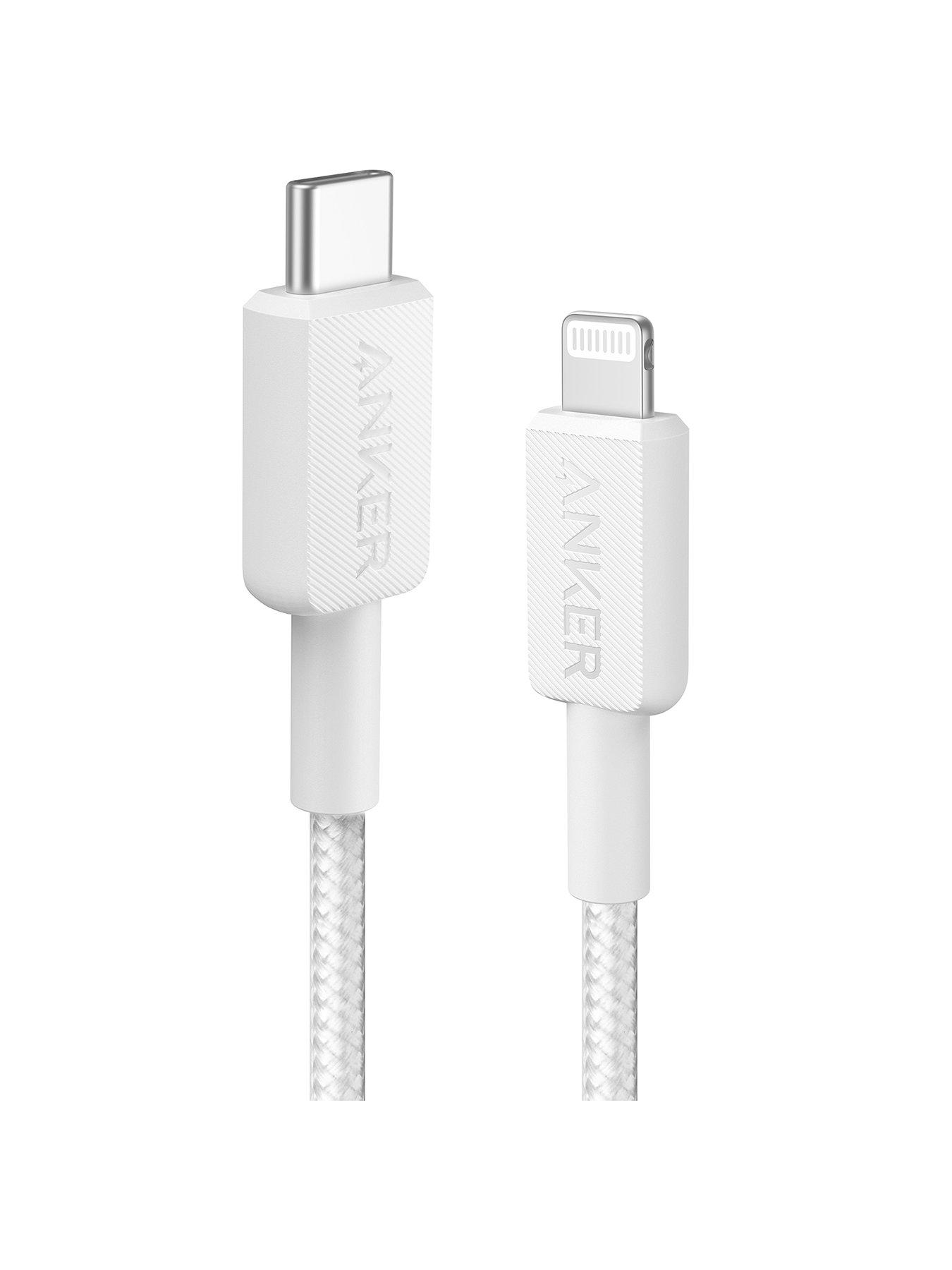 Anker USB-C to Lightning Braided Charging Cable 0.9M, White