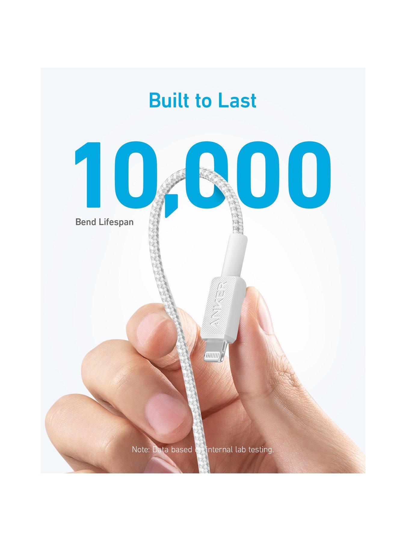 Image 4 of 6 of Anker USB-C to Lightning Braided Charging Cable 0.9M, White