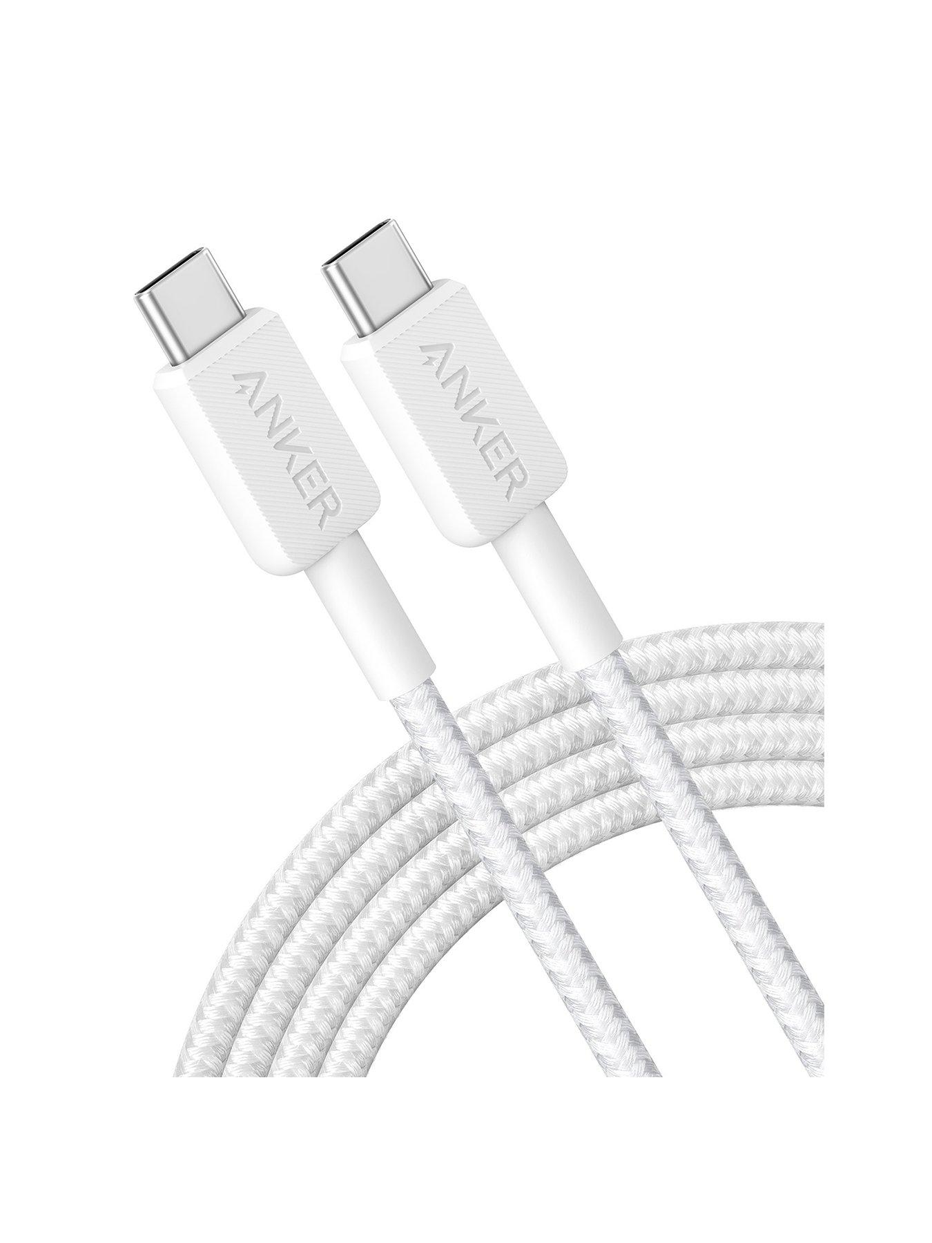 Anker USB-C to USB-C Braided Charging Cable, 1.8M, White