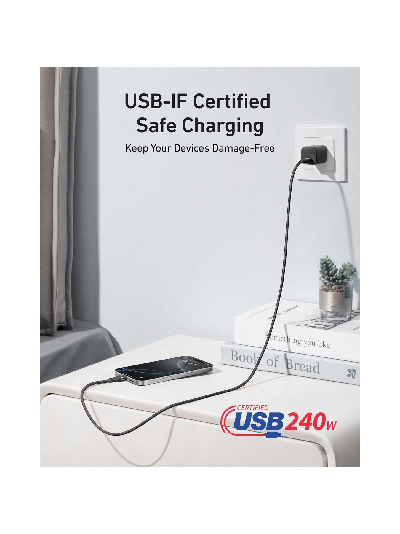 Image 7 of 7 of Anker USB-C to USB-C Braided Cable 0.9M, Super Fast 240W, Black