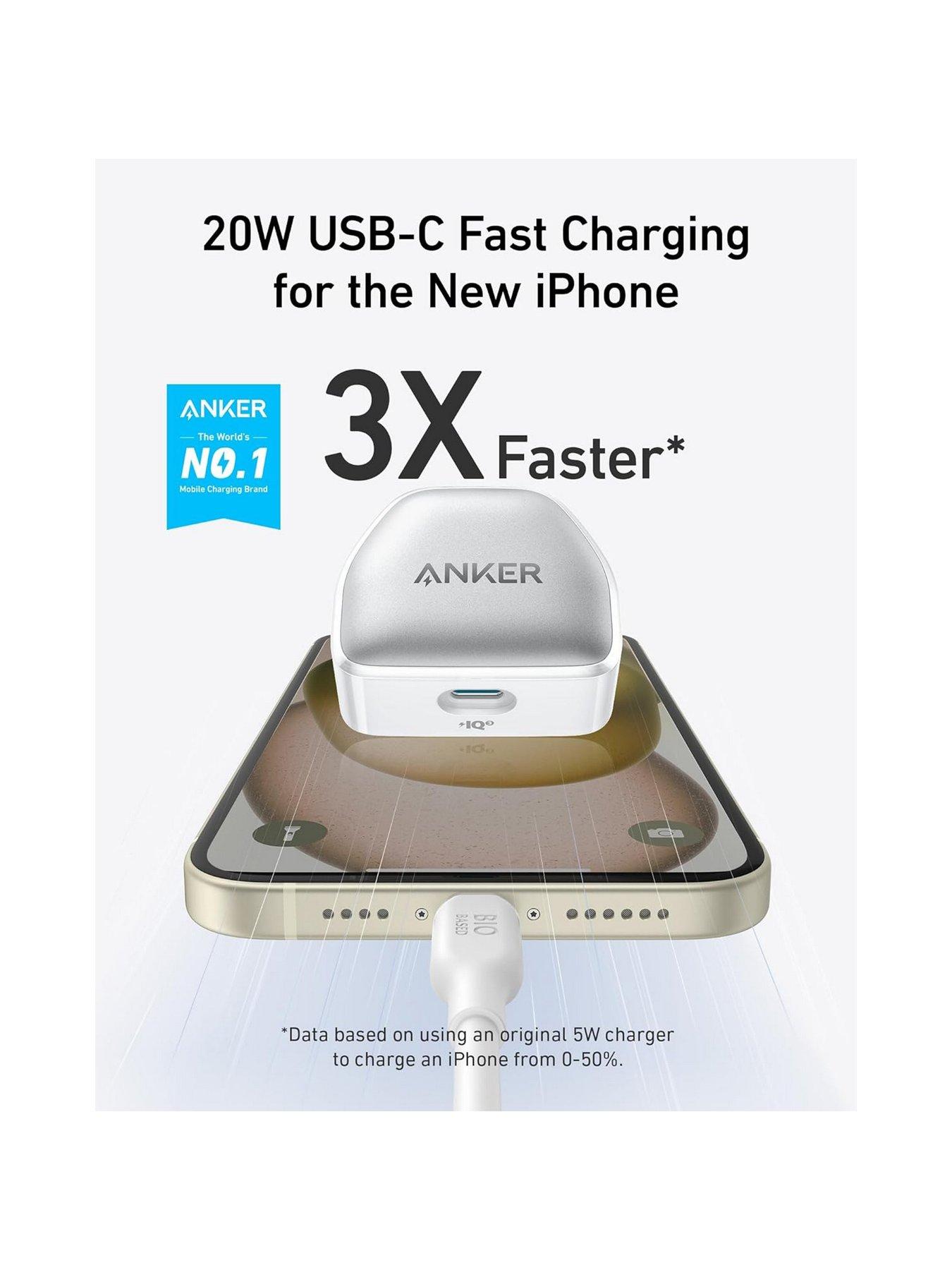 Image 3 of 7 of Anker Nano Pro USB-C Charger, 20W Fast Charging, White