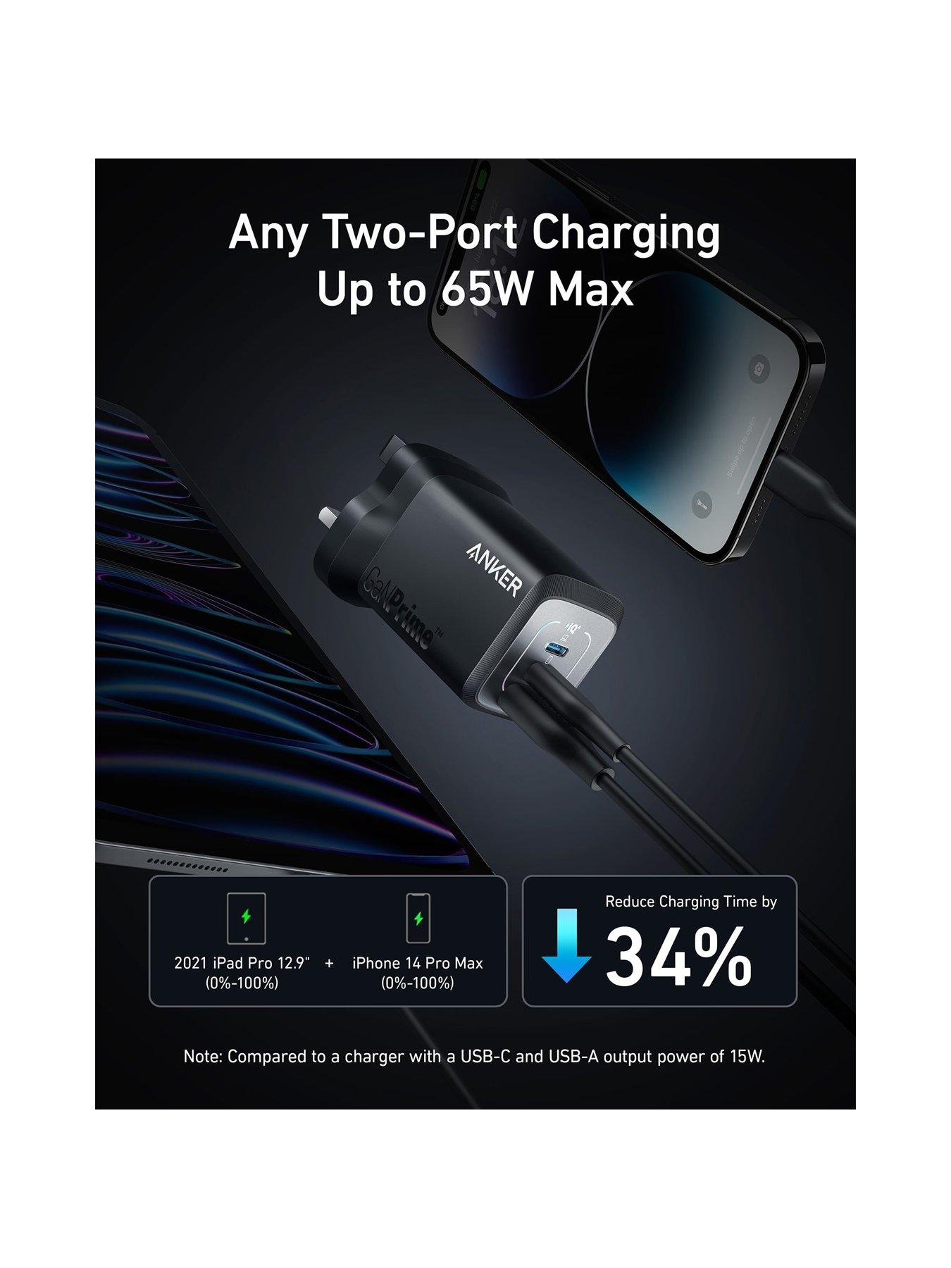 Image 4 of 7 of Anker Prime, USB-C 3-Port GaN Charger, 67W Fast Charging, Black