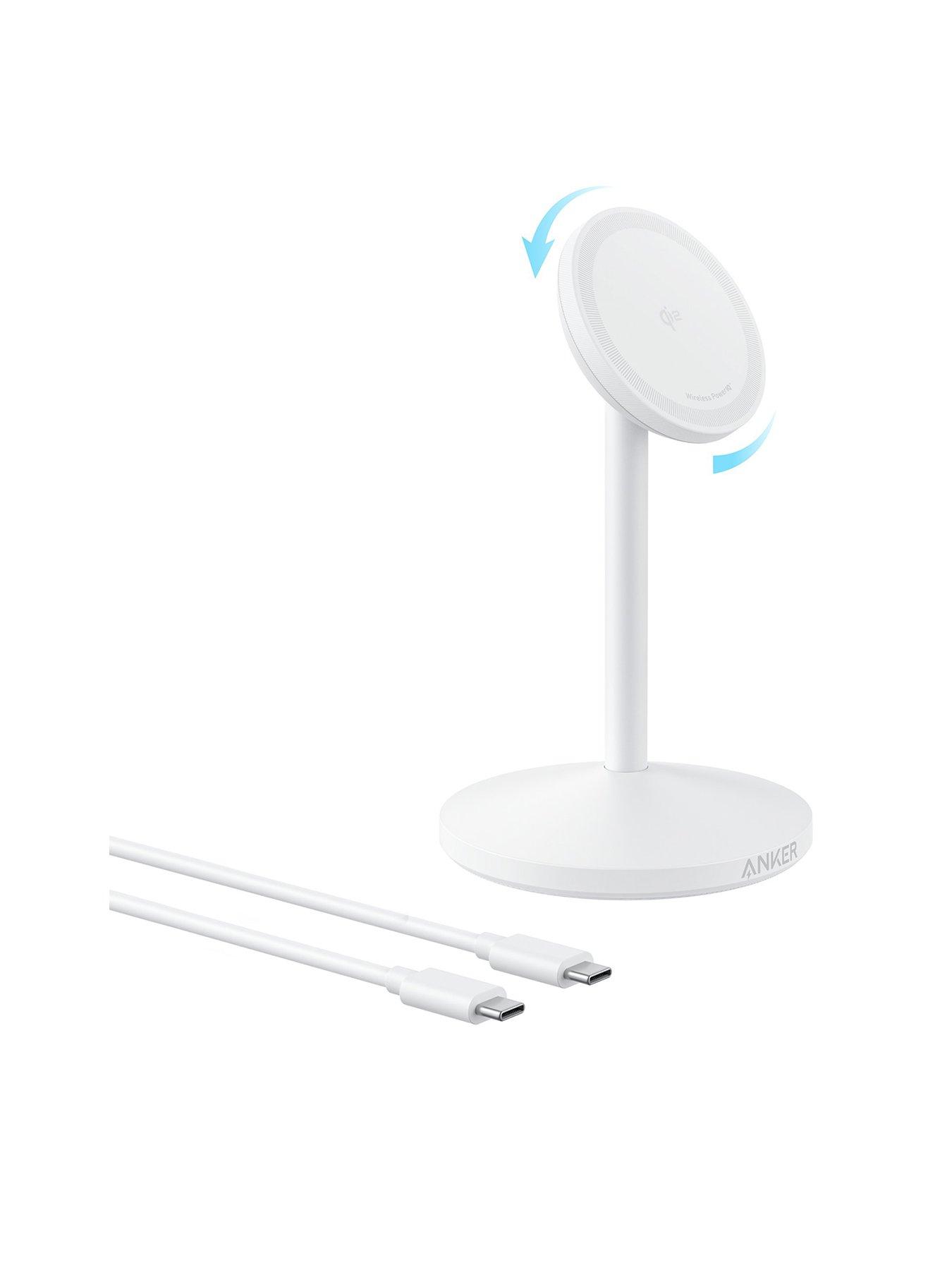 Anker Wireless Charging Stand with MagGo, 15W Fast Charging, White