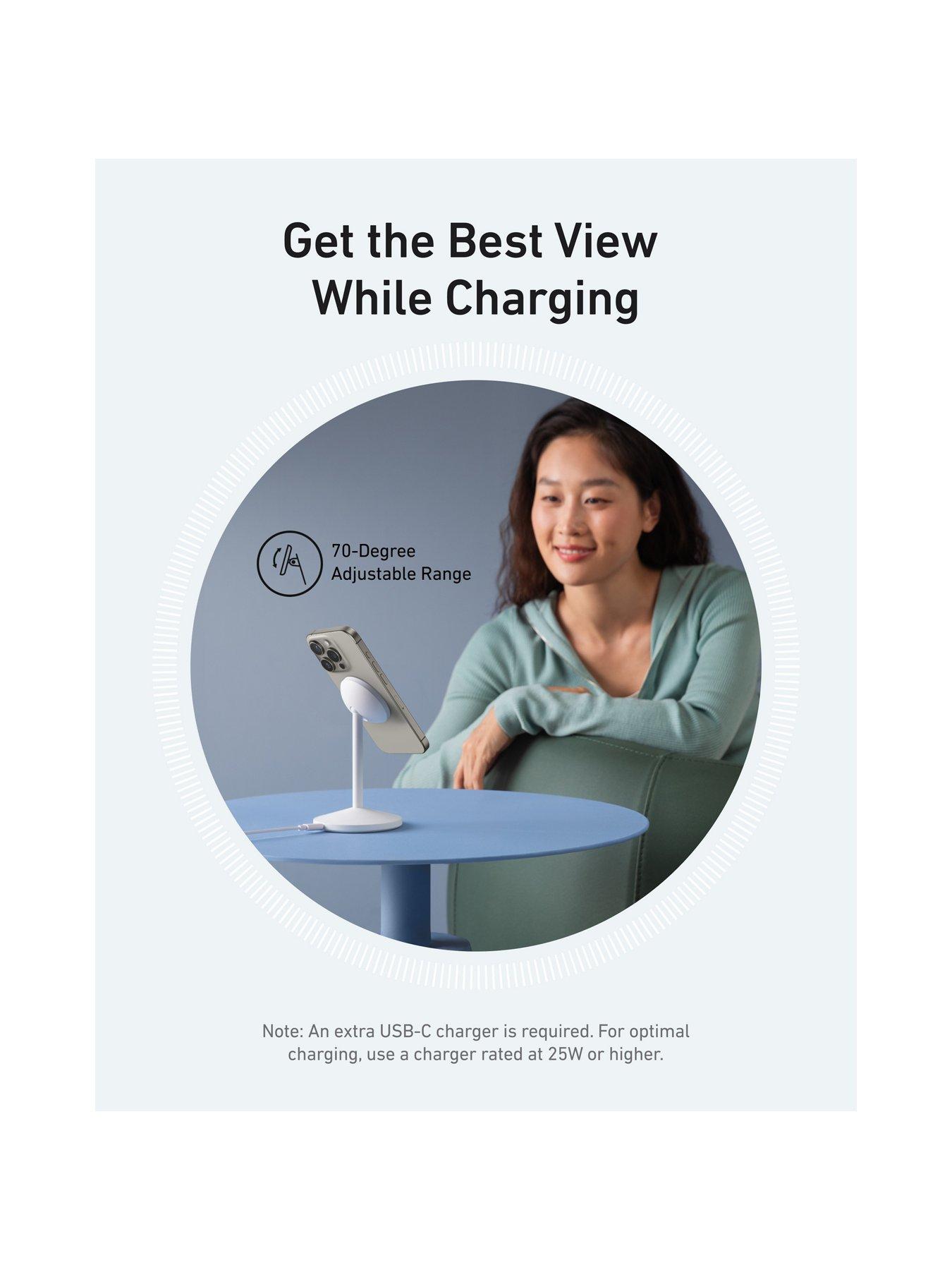 Image 6 of 7 of Anker Wireless Charging Stand with MagGo, 15W Fast Charging, White