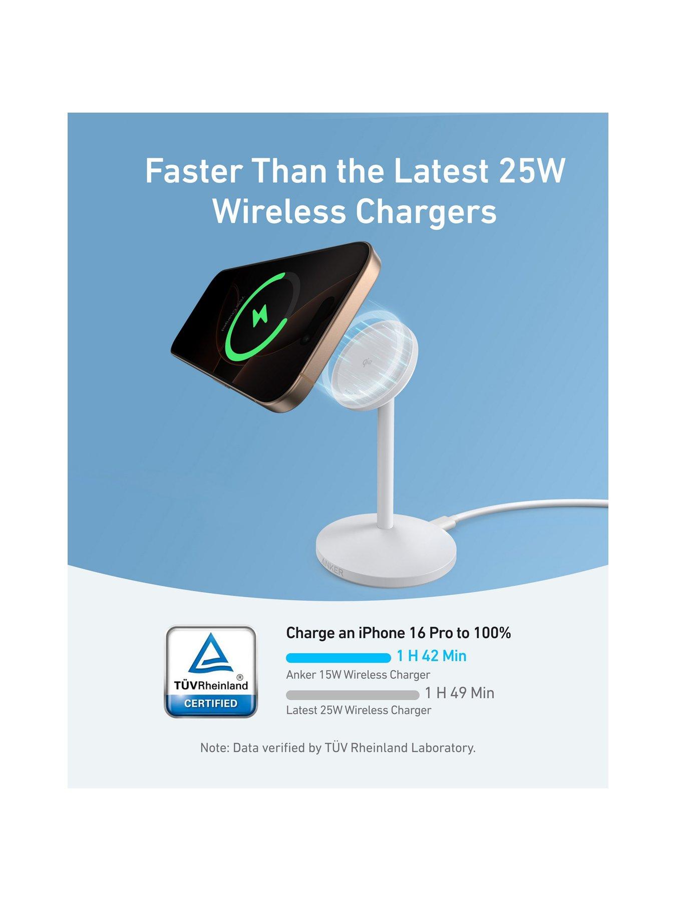 Image 7 of 7 of Anker Wireless Charging Stand with MagGo, 15W Fast Charging, White