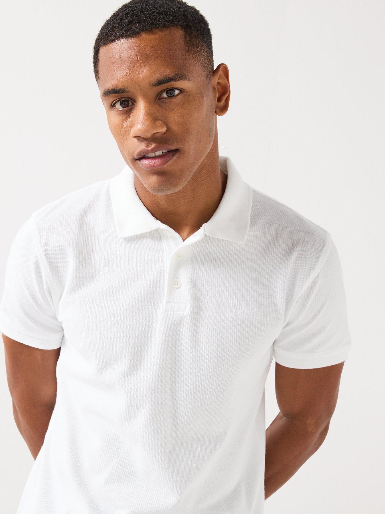 Image 4 of 6 of Levi's Housemark Pique Short Sleeve Polo Shirt - White