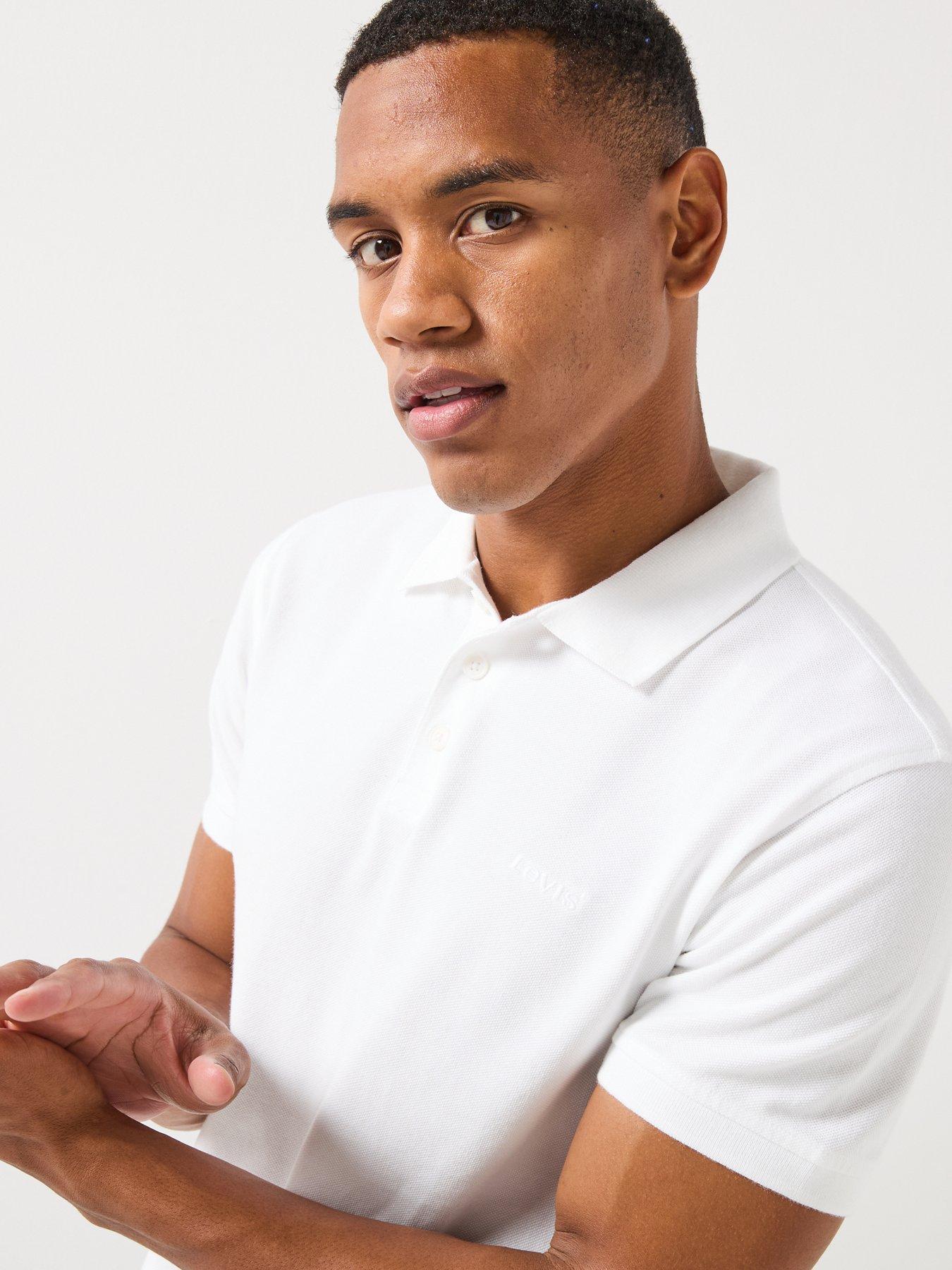 Image 5 of 6 of Levi's Housemark Pique Short Sleeve Polo Shirt - White