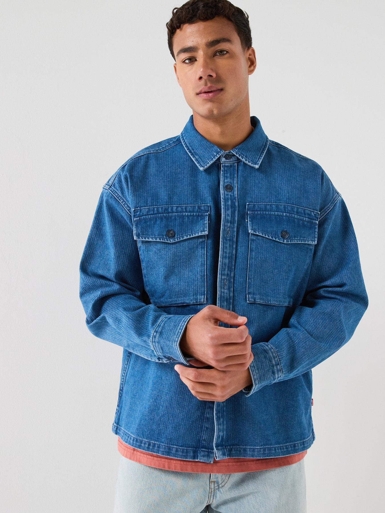 Image 1 of 5 of Levi's Men's Waller Relaxed Cotton Twill Shirt - Dark Blue