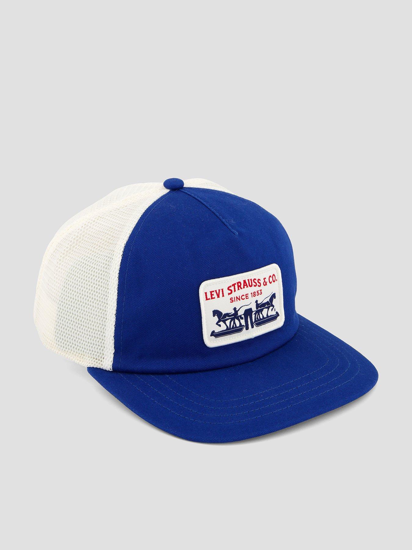Image 1 of 4 of Levi's Presidio Two Horse Logo Trucker Cap - Blue