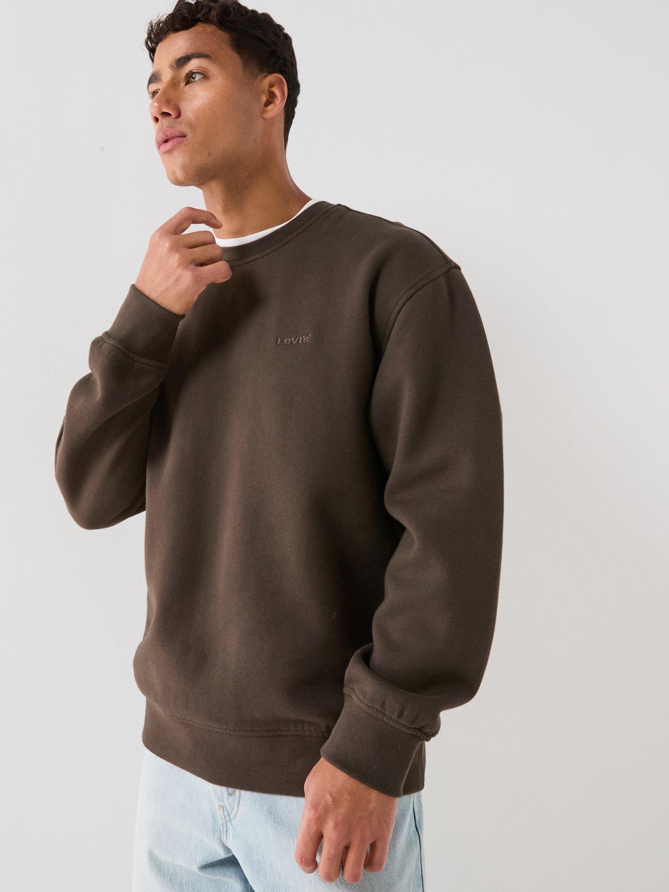 Levi's Men's Crew Neck Logo Sweatshirt - Brown