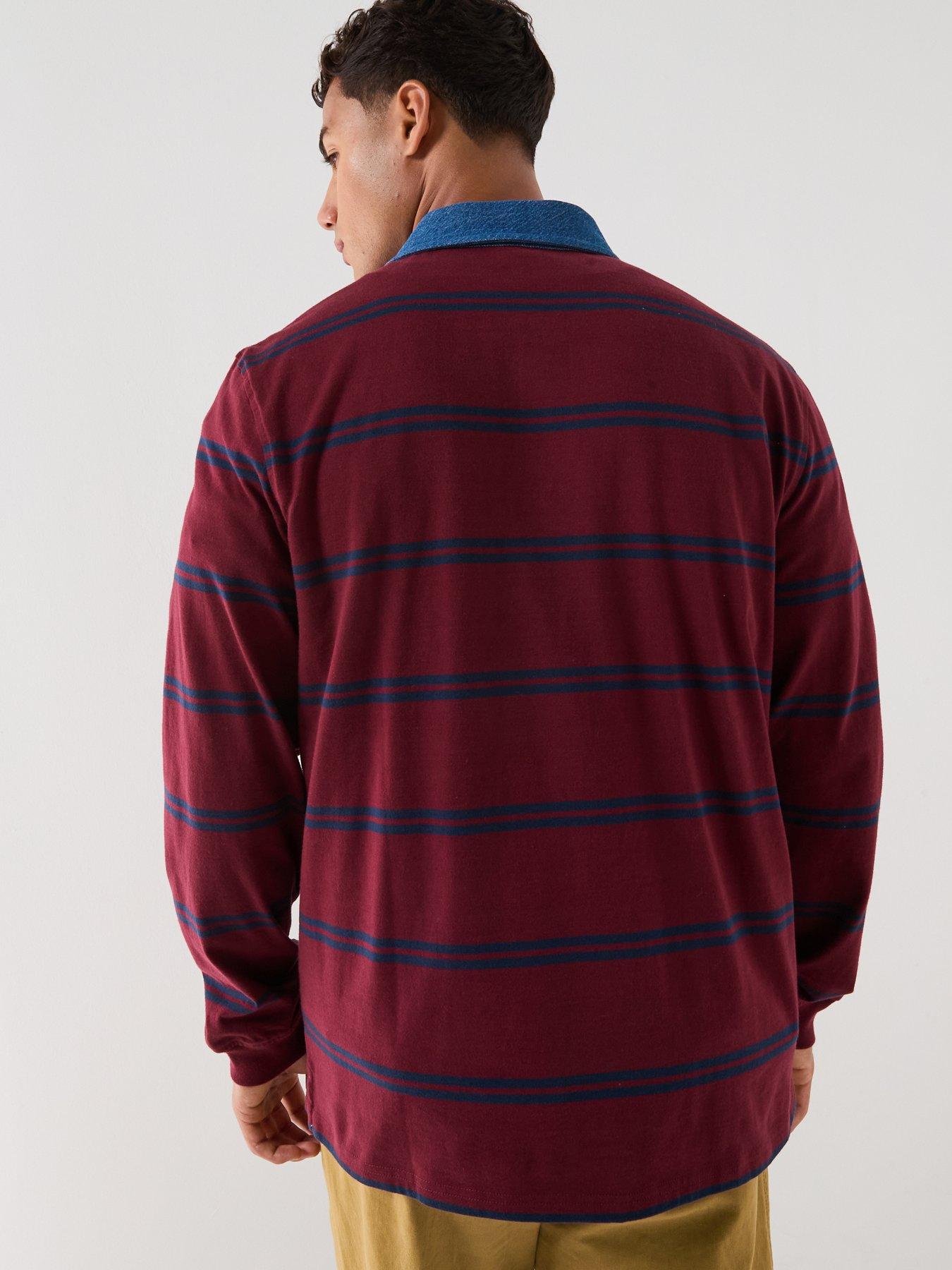Image 2 of 6 of Levi's Classic Stripe Rugby Long Sleeve Polo Shirt - Red