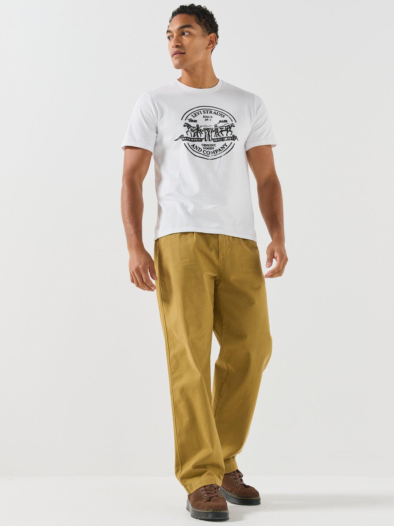 Image 3 of 6 of Levi's Mens Graphic Crew Neck Cotton T-Shirt - White