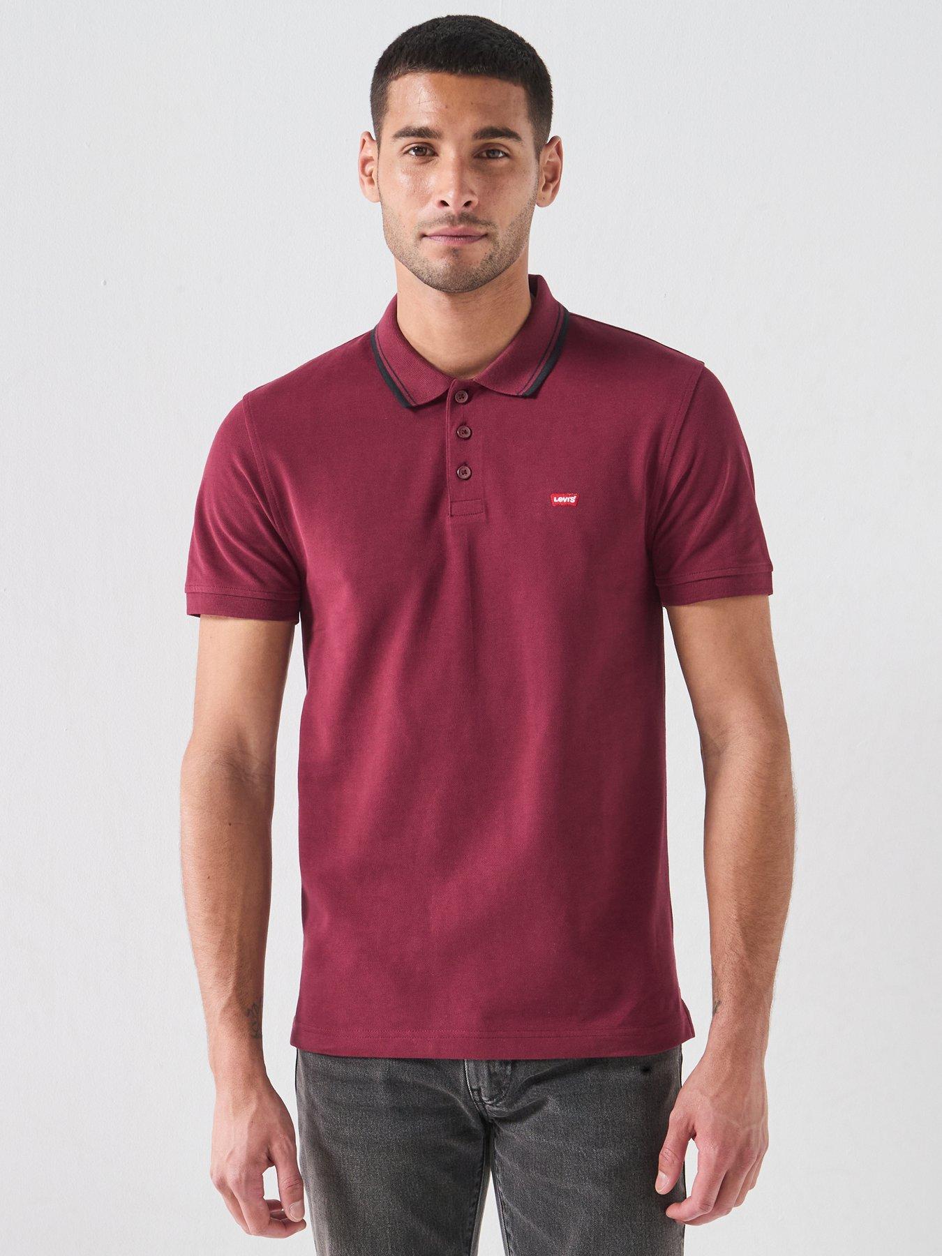 Levi's Tipped Housemark Short Sleeve Polo Shirt - Red