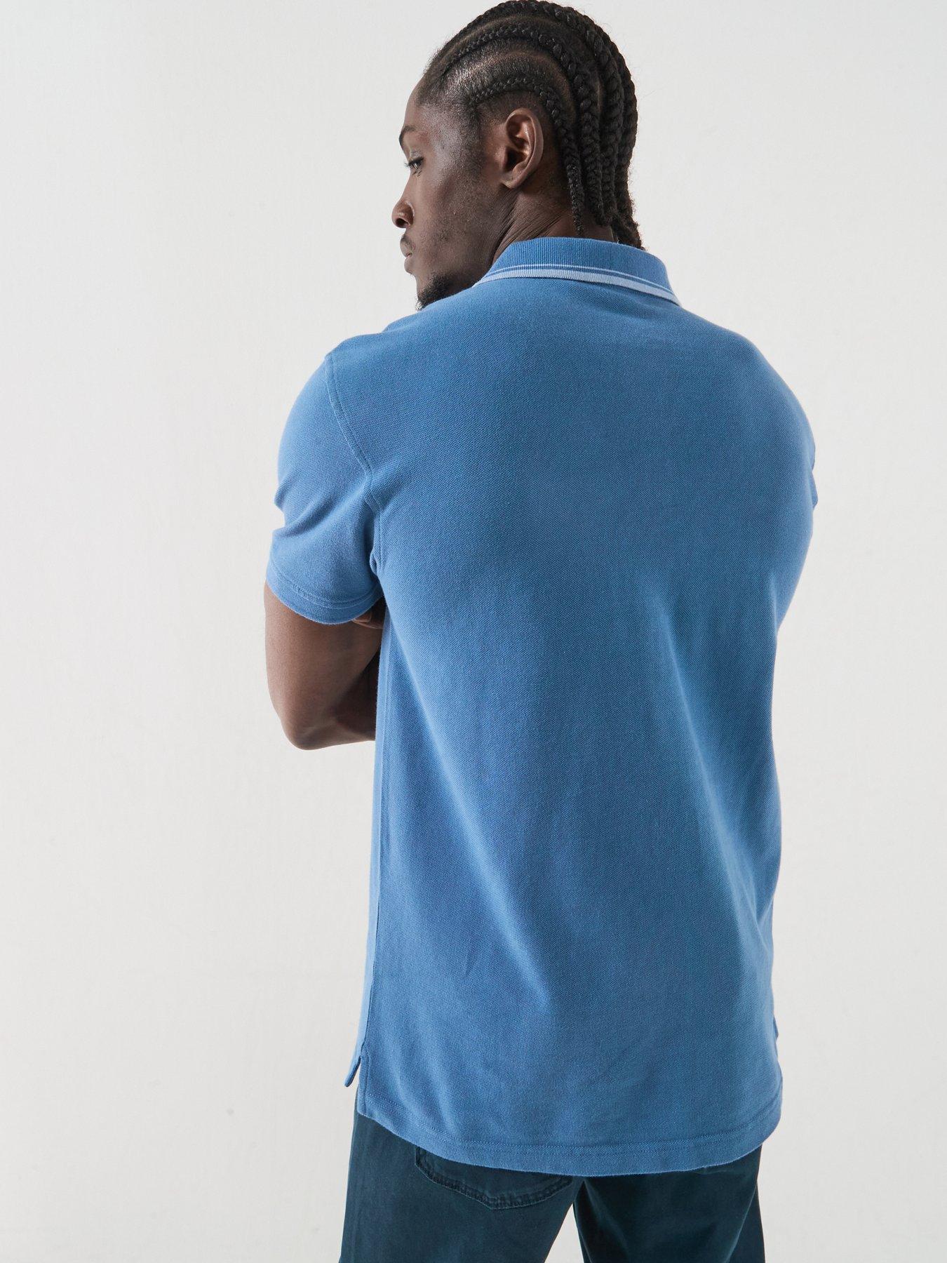 Image 2 of 5 of Levi's Tipped Housemark Short Sleeve Polo Shirt - Light Blue