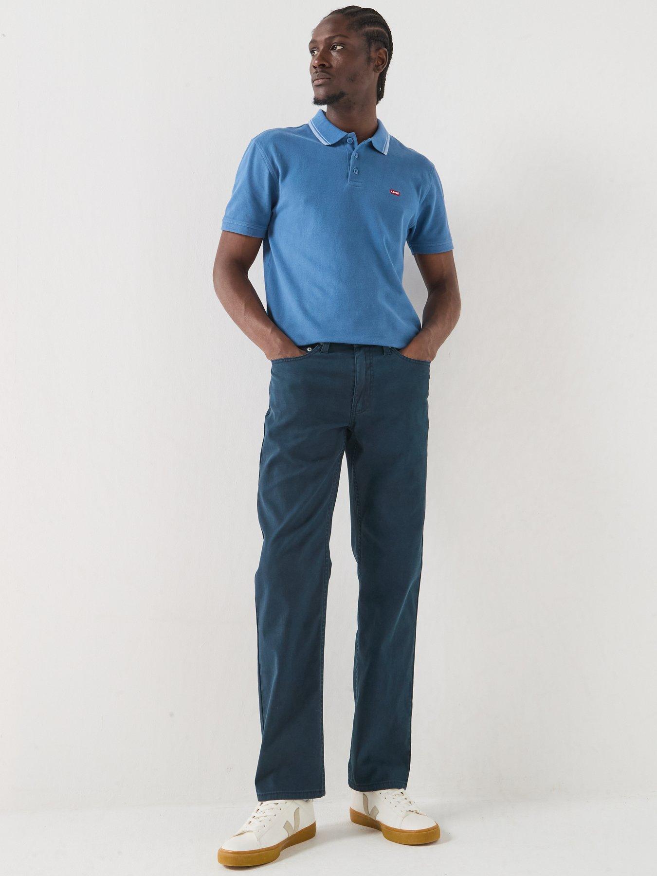 Image 3 of 5 of Levi's Tipped Housemark Short Sleeve Polo Shirt - Light Blue