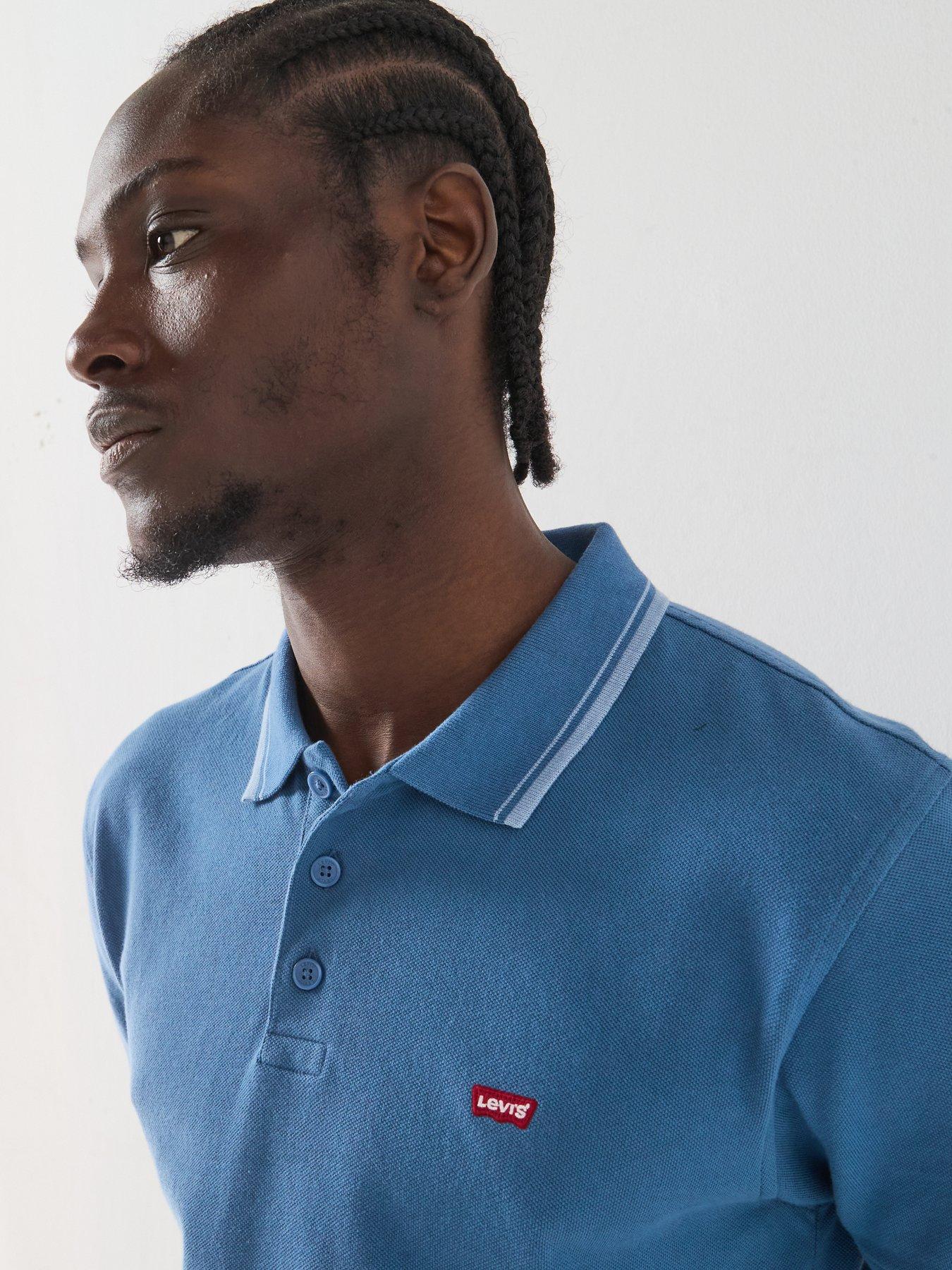 Image 5 of 5 of Levi's Tipped Housemark Short Sleeve Polo Shirt - Light Blue
