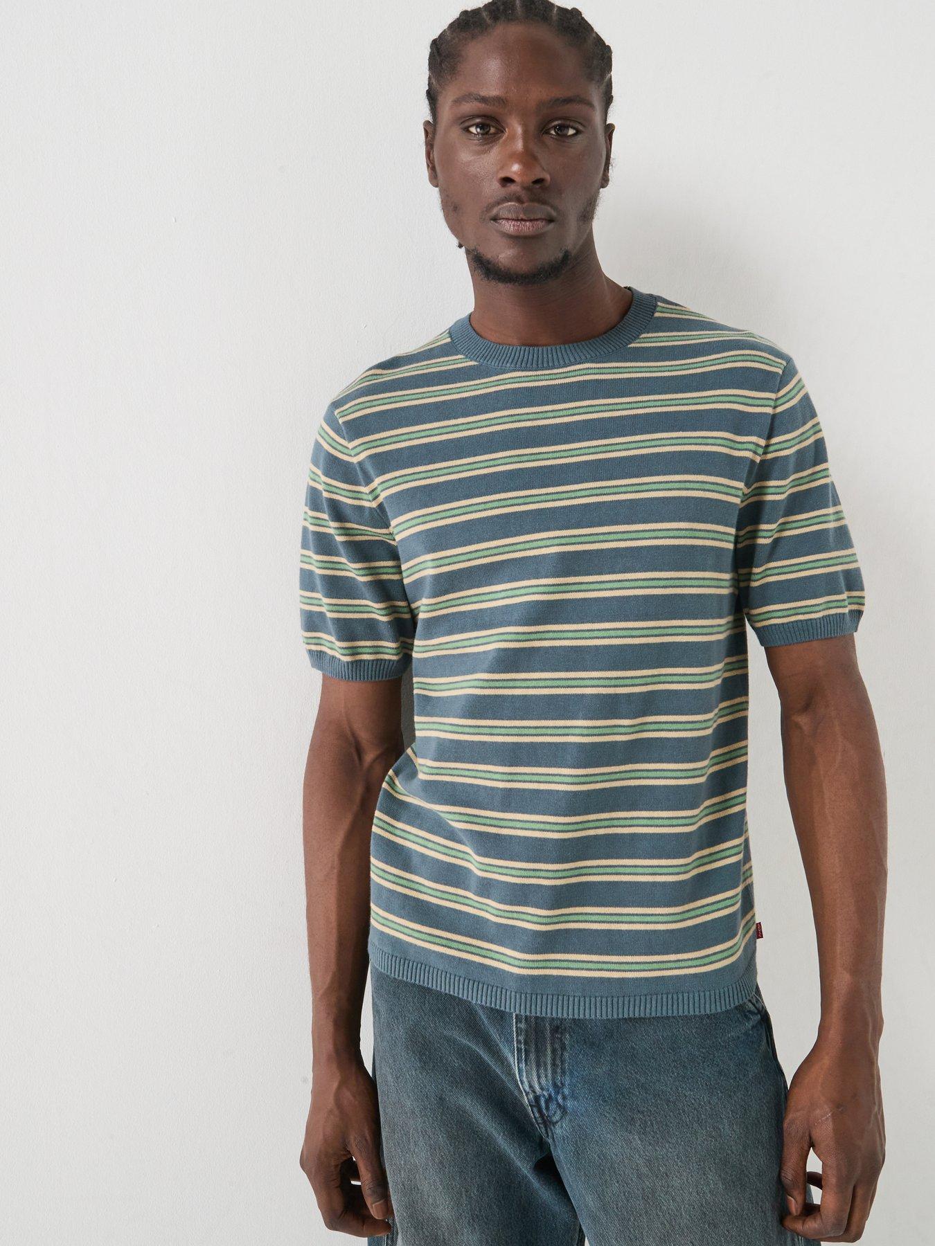 Image 1 of 5 of Levi's Short Sleeve Stripe Knitted T-Shirt - Multi