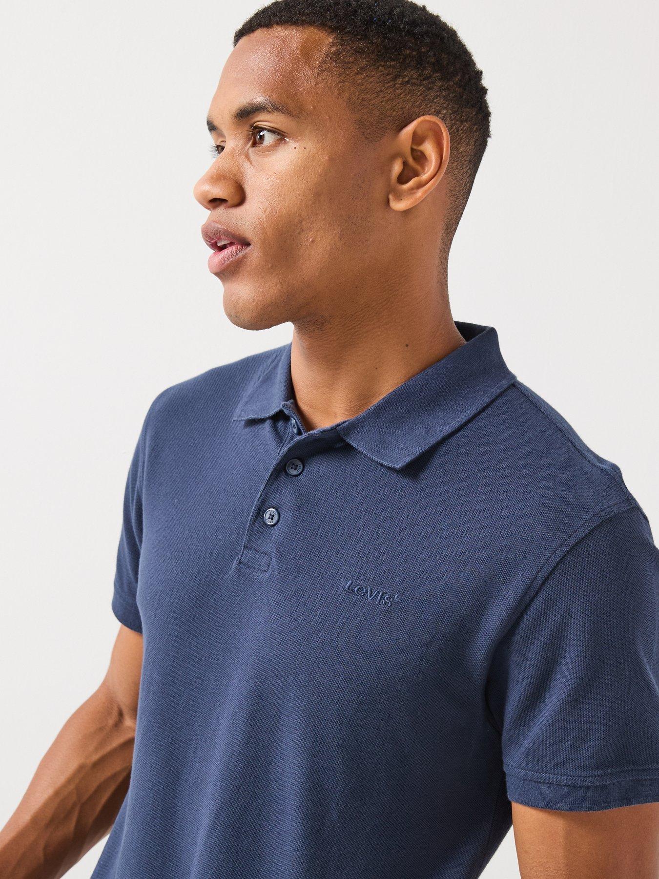 Image 4 of 6 of Levi's Housemark Pique Short Sleeve Polo Shirt - Navy