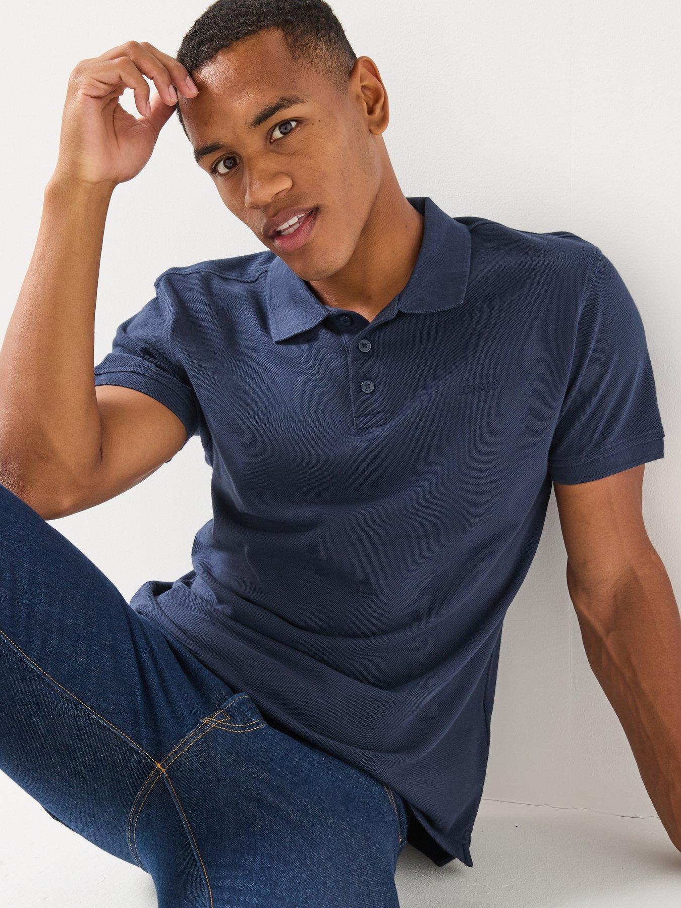 Image 6 of 6 of Levi's Housemark Pique Short Sleeve Polo Shirt - Navy