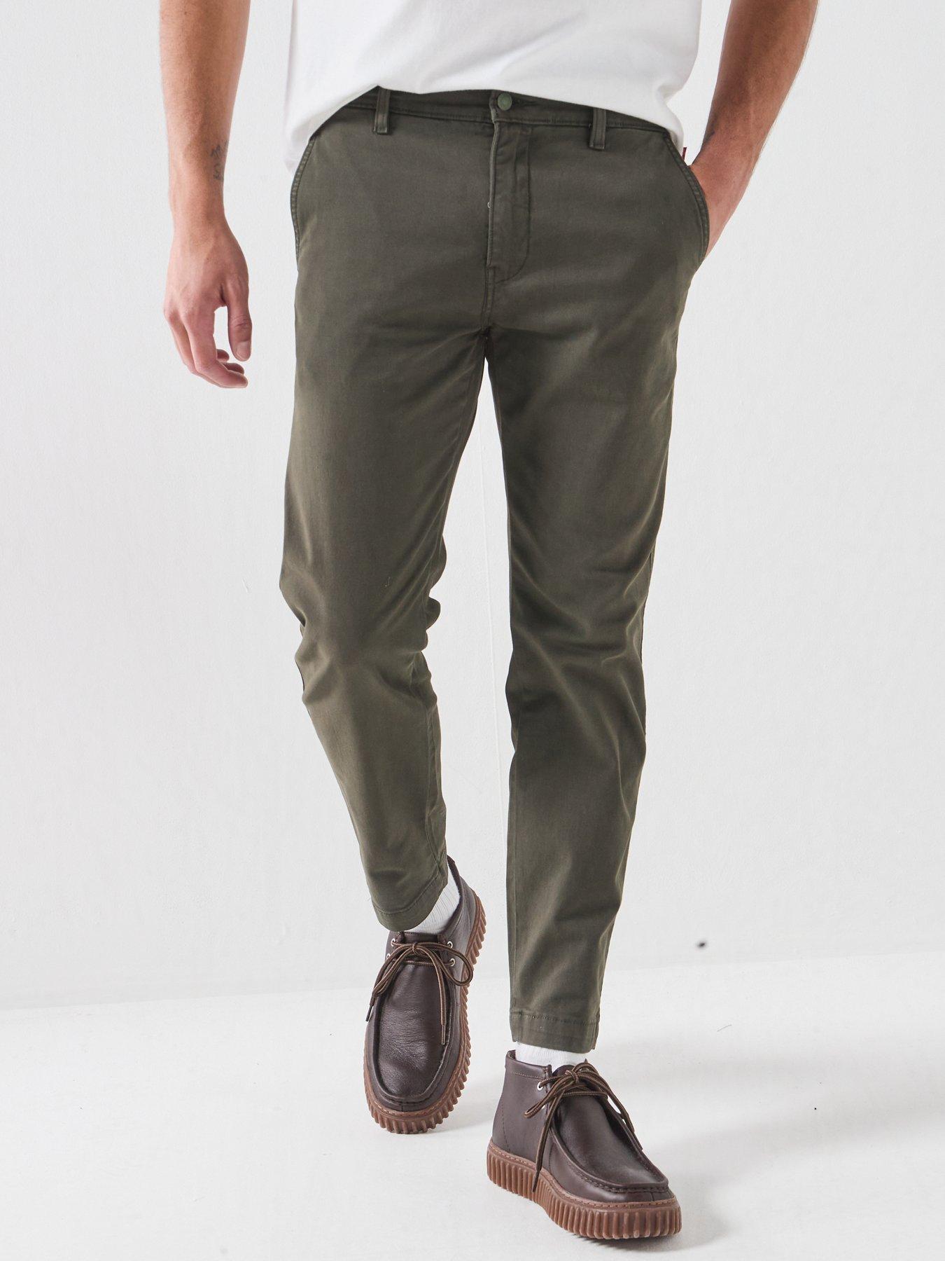 Image 1 of 6 of Levi's Standard Tapered Fit Chino Trousers - Khaki - Dark Green