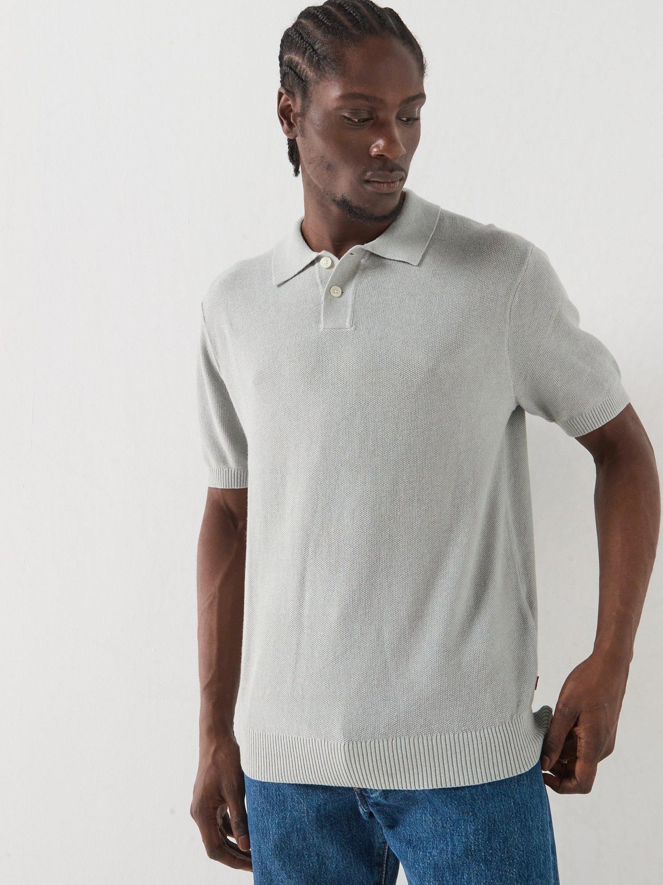 Image 1 of 5 of Levi's Knitted Polo Shirt - Light Blue
