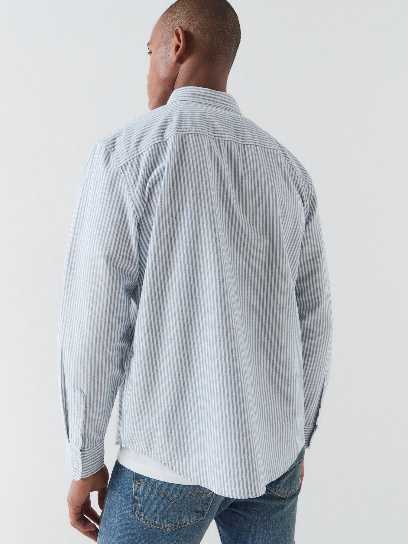 Image 2 of 6 of Levi's Authentic Button Down Striped Long Sleeve Shirt - White
